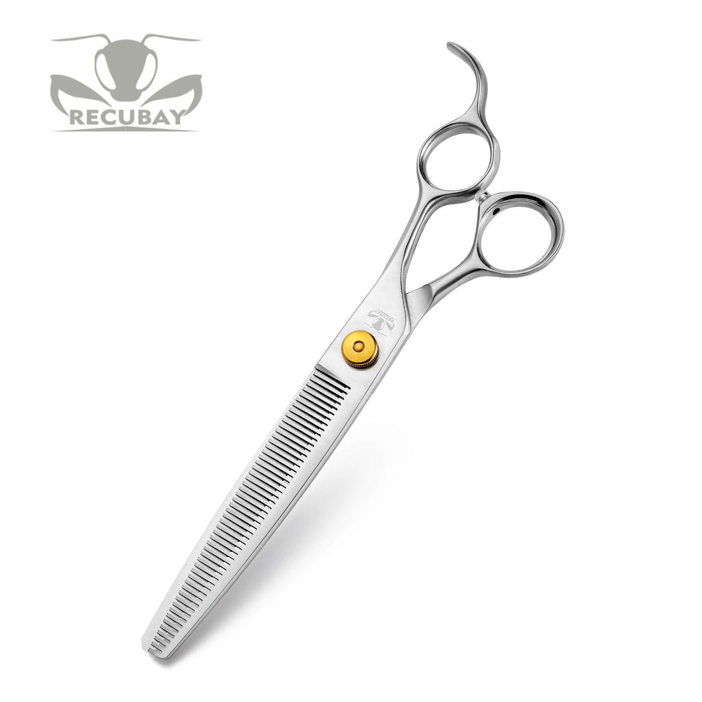 Recubay Gold Mantis Grooming Shears, Set with Matte Deluxe 440C Stainless Steel, Professional Grooming Scissors Kit, Any Skill Level(8.0" 4 Piece Set)