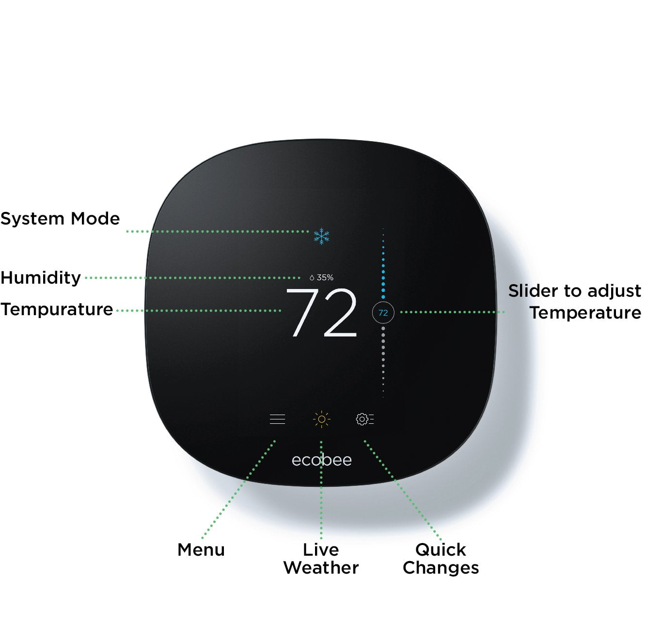 ecobee EB-STATe3L-01 3 Lite Thermostat, Wi-Fi, Works with Amazon Alexa