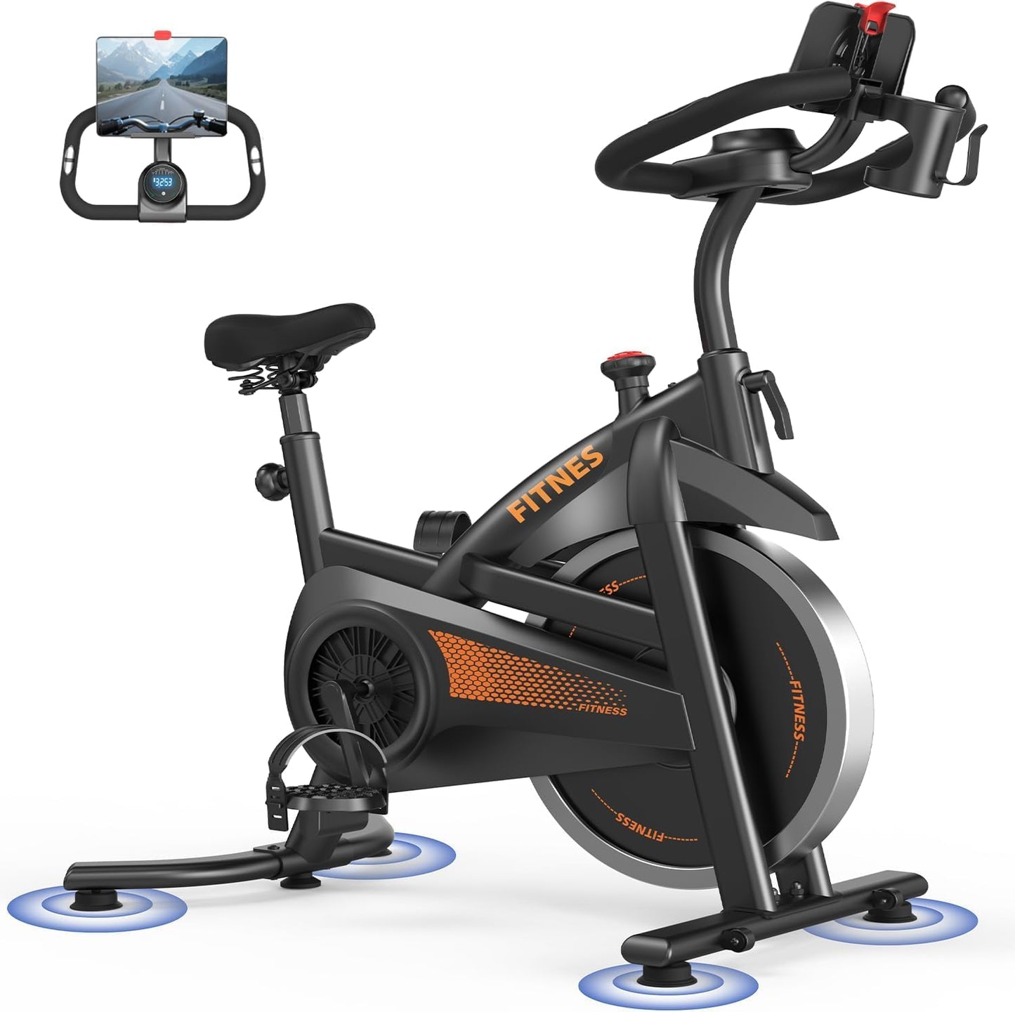 CURSOR FITNESS Recumbent Exercise Bike, 16-Level Magnetic Resistance Recumbent Exercise Bike for Home Gym Cardio Workout Training
