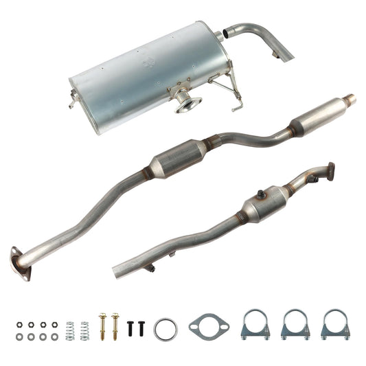 LELEHOKA Catalytic Converter Resonator Muffler Exhaust System Kit Direct-Fit Compatible with 2009 2010 2011 Mitsubishi Lancer 2.0L/2.4L AWD High Flow Design