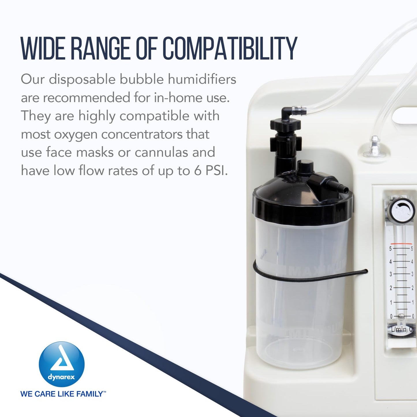 Dynarex 34221 Dry Bubble Humidifier Bottle for Concentrator, Transparent/Black, 400ml Capacity, Pack of 50
