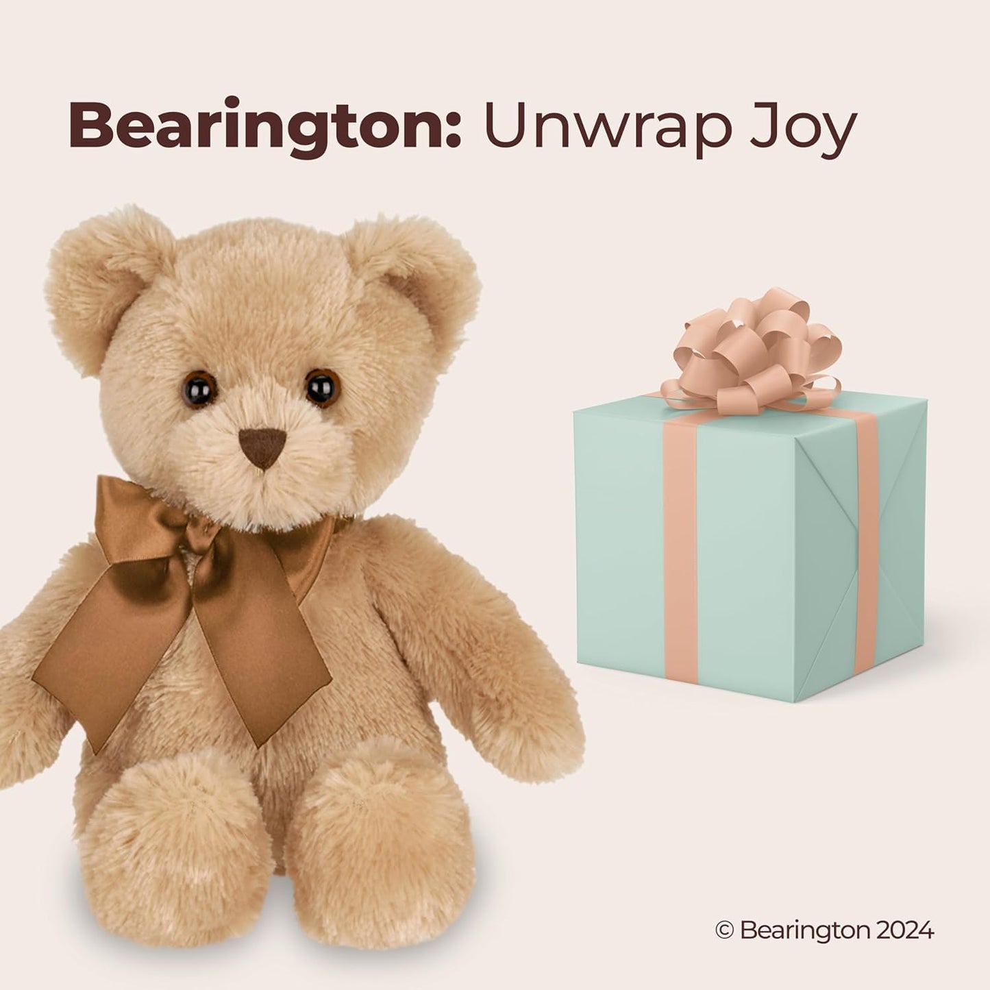 Bearington Lil' Honey Teddy Bear Stuffed Animal - 12" Brown Plush Bear Toy with Soft Fur and Classic Design - Washable Teddy Bears for Girls - Adorable Gift for Kids, Babies, and Animal Lovers