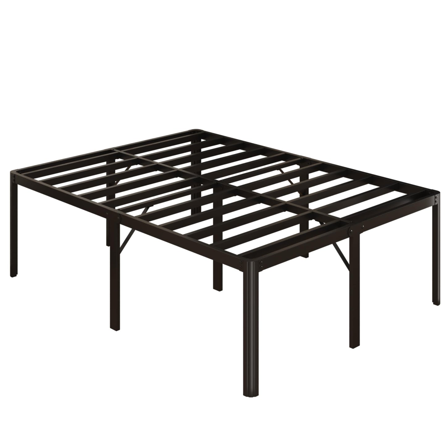 Yicensen 22 Inch High Queen Bed Frame Rounded Corner No Box Spring Needed, Heavy Duty Metal Queen Size Platform Bed Frame, Easy Assembly, Noise Free, Black