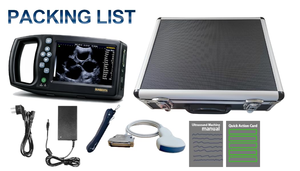 A8 Professional Veterinary Ultrasound Machine for Animal Pregnancy Check, Beginner-Friendly Handheld Scanner with 3.5MHz Waterproof Convex Probe, Clear Imaging for Dogs, Sheep, Pigs & Small Farms