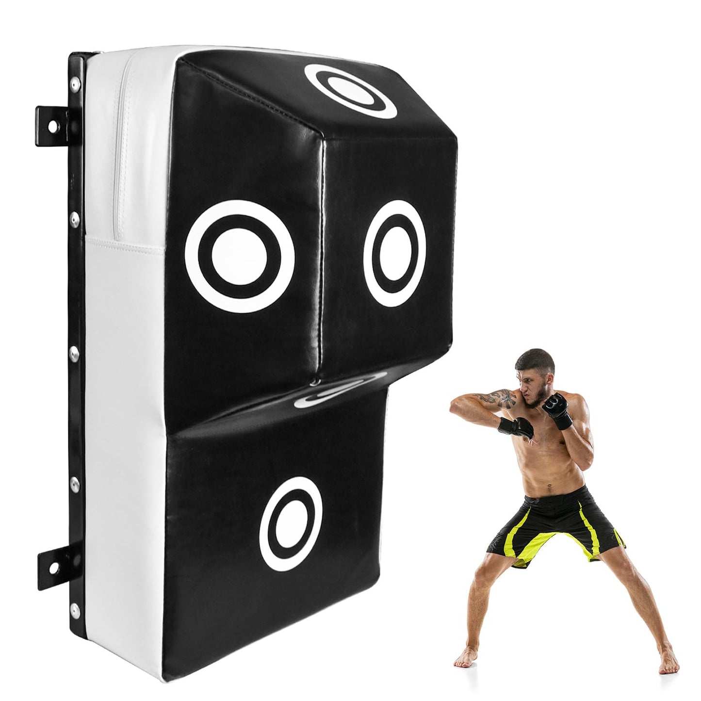 JELLYRATTBIT Wall Mount Uppercut Boxing Training Punching, 27in MMA Training Punching Target Heavy Sandbags, High Density Black Karate Bag for Men and Women