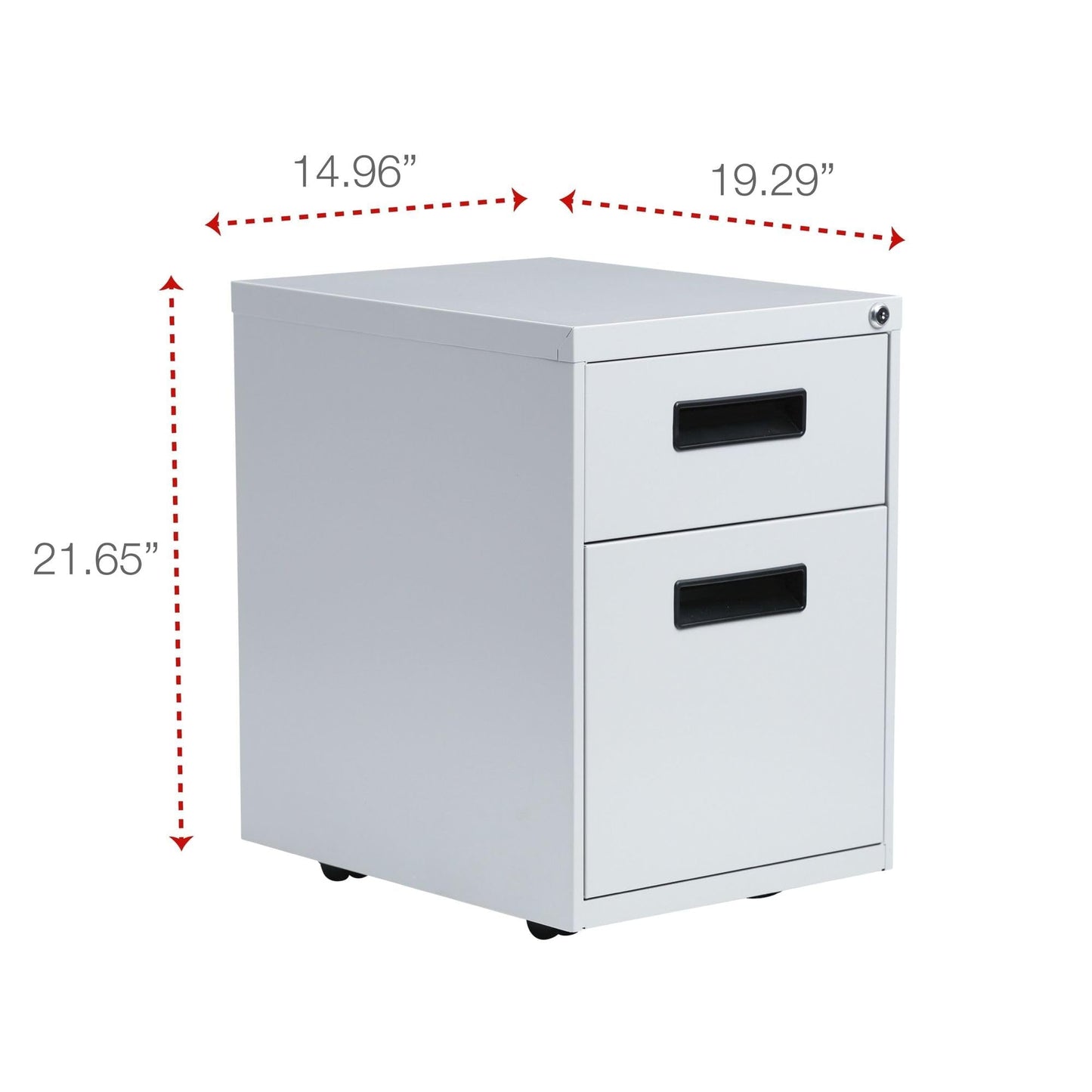 Alera ALE Two-Drawer Metal Pedestal File, 14 7/8w x 19 1/8d x 21 3/4h, Light Gray