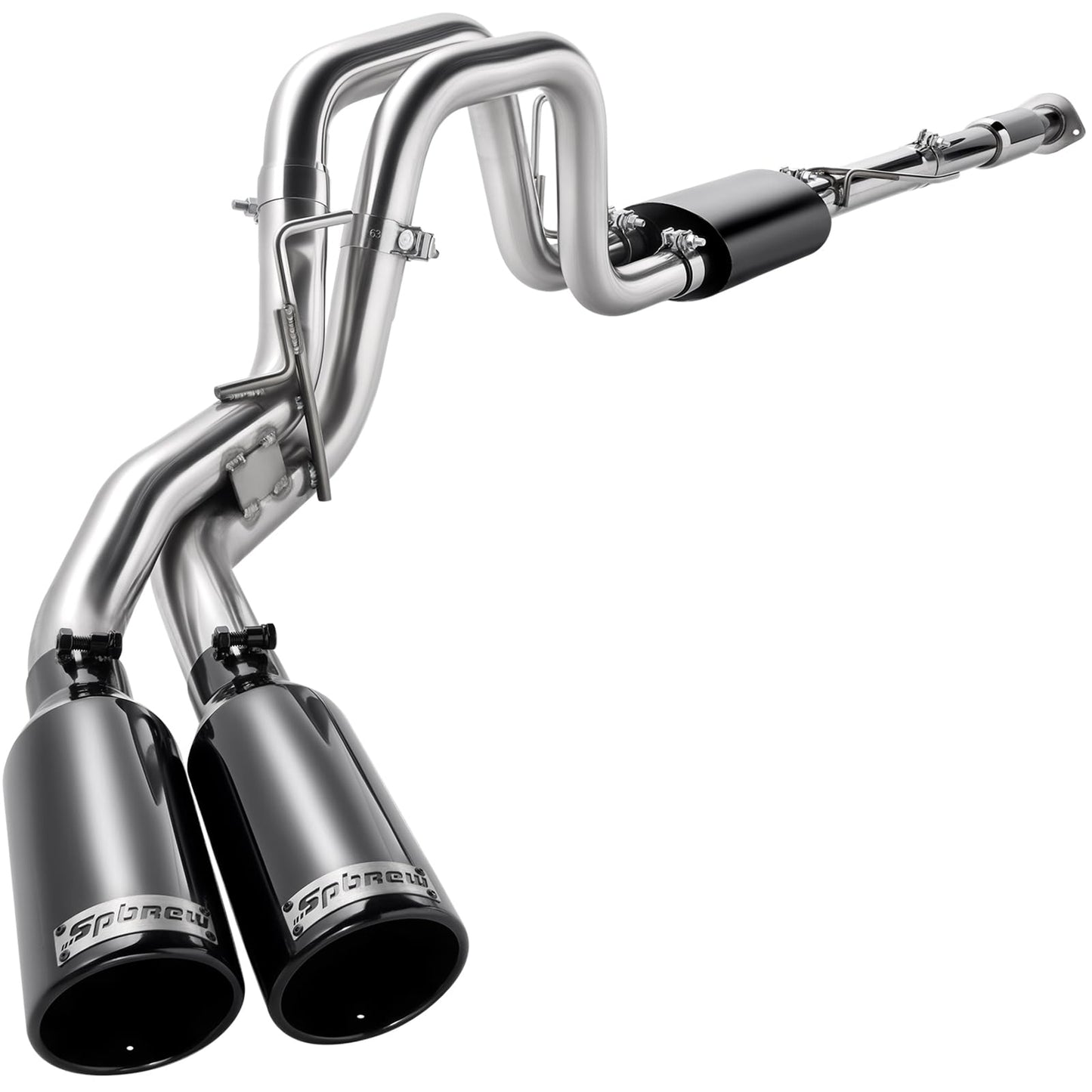 SPBREW Cat Back Exhaust System Kit Fit for 2011-2014 Ford F-150 Raptor 6.2L Stainless Steel Performance Cat-Back Side Exit Sport Exhaust System Compatible with 6.2L Engines 145" Wheelbase