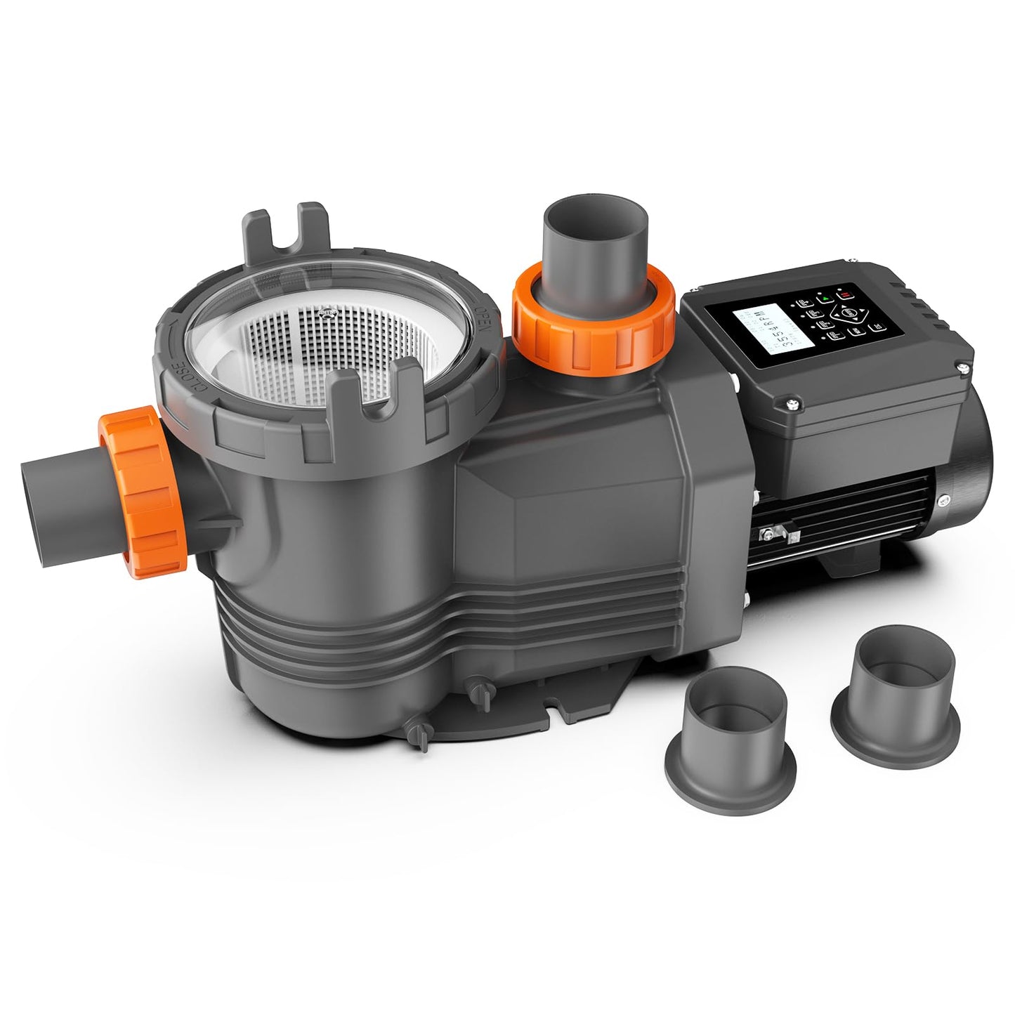 Varpoolfaye 1.8 HP Variable Speed Pool Pumps, Self-Primming Above/Inground Pool Pump 9114 GPH with Timer 220-240V