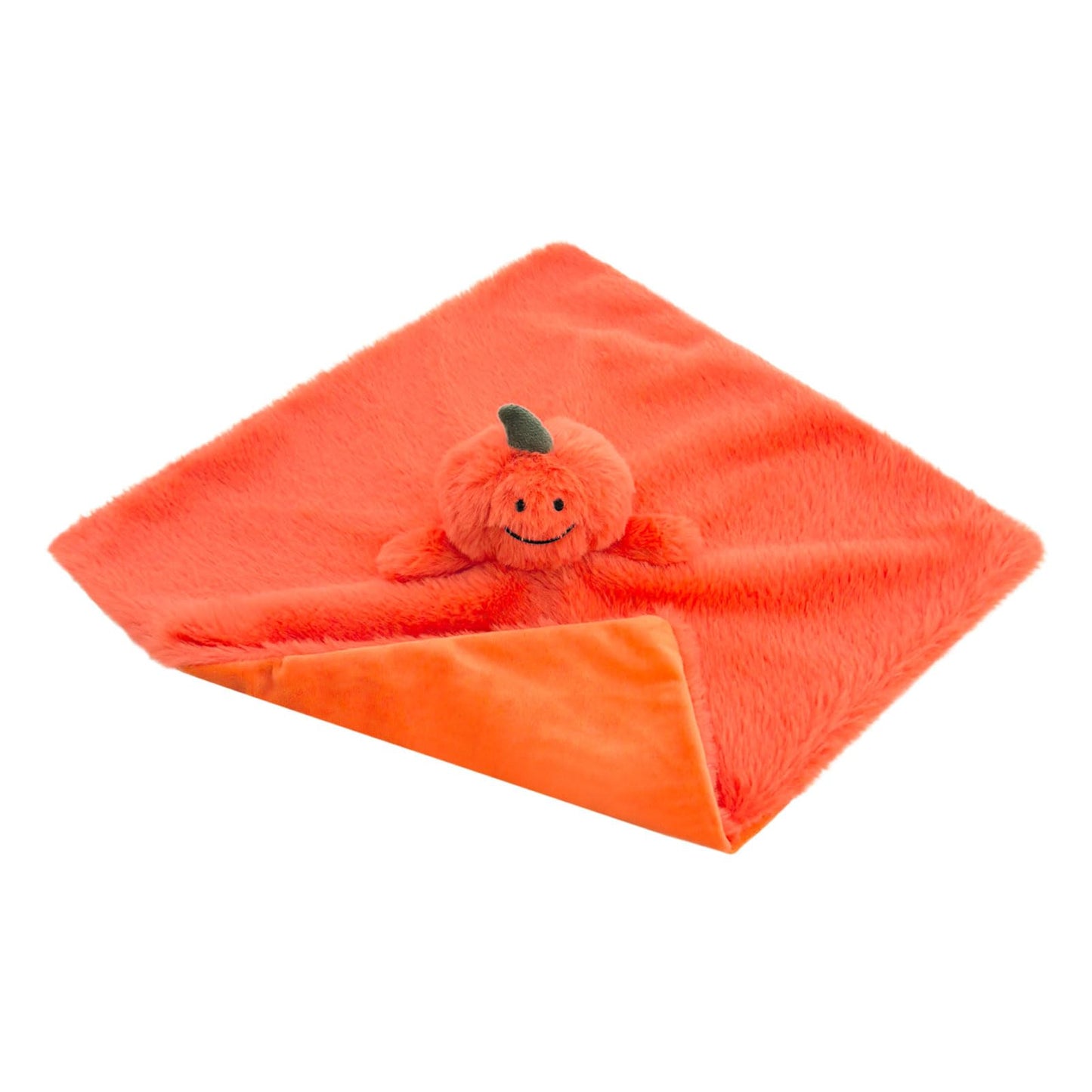 Doindute Baby Orange Pumpkin Soft Stuffed Animal Security Blanket, Plush Pumpkin Character Lovey Blanket, Baby Shower/Nursery Gift, Newborn Infant Toddler Snuggle Blankie for Girls Boys, 14 Inches