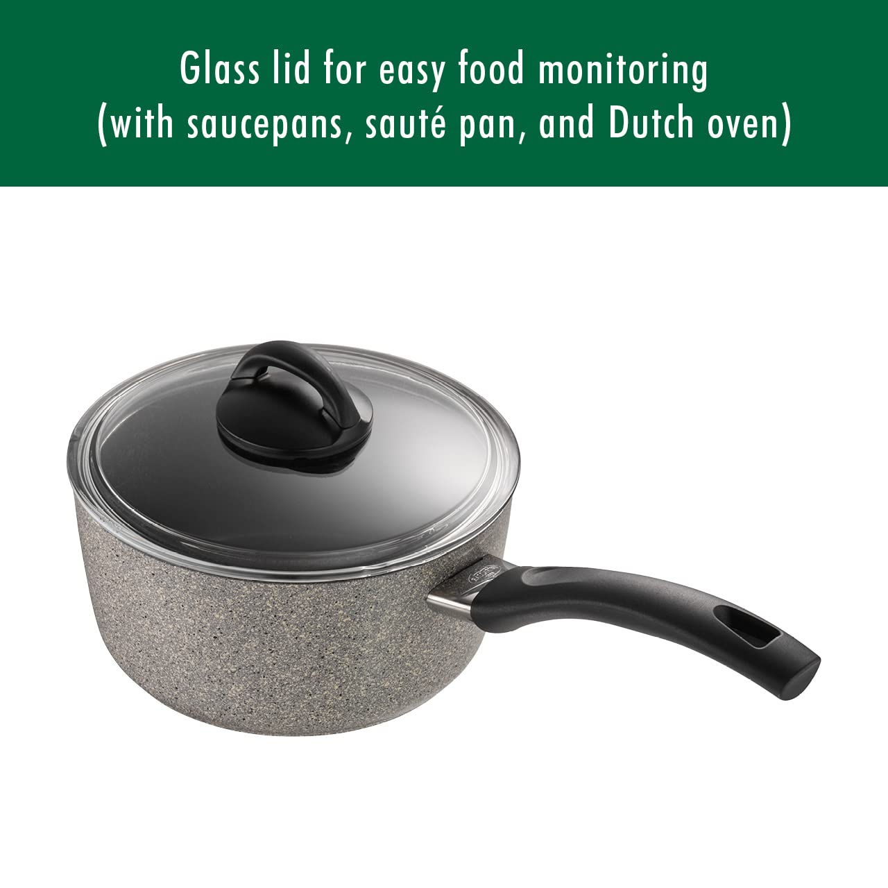 BALLARINI Parma by HENCKELS 10-pc Nonstick Pot and Pan Set, Made in Italy, Set includes fry pans, saucepans, sauté pan and Dutch oven with lid,Gray