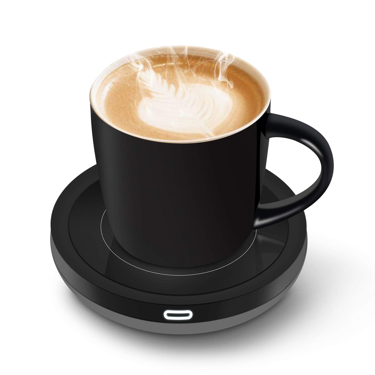 BESTINNKITS Smart Coffee Cup Warmer Set, Auto On/Off Gravity-induction Mug Office Desk Use, Candle Wax Cup Warmer Heating Plate (Up To 131F/55C), 14oz