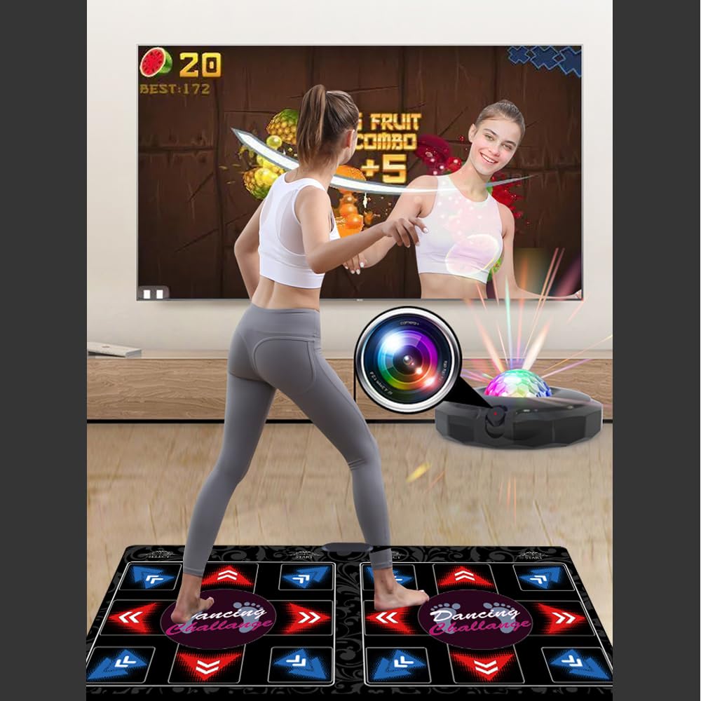WuZhuangYuan HDMI Musical Electronic Dance mat with a Camera,650 Songs, Including 1000 Games,81 Music Videos,a 64G Large Memory Card,for Single/Double Users, a Luxurious Gift for Boys and Girls