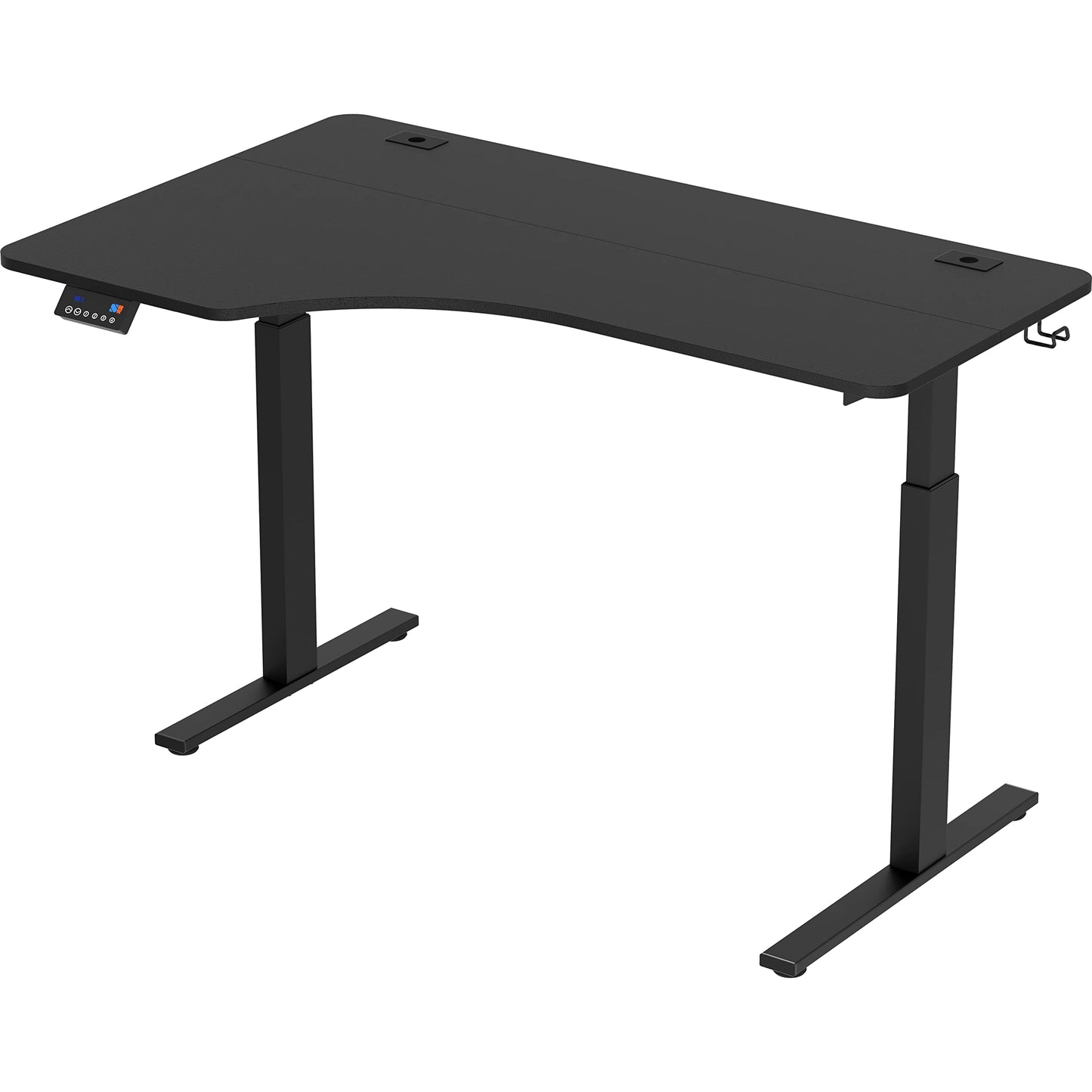 SHW 55-Inch L-Shaped Electric Height Adjustable Standing Desk with Left Facing Corner, Black