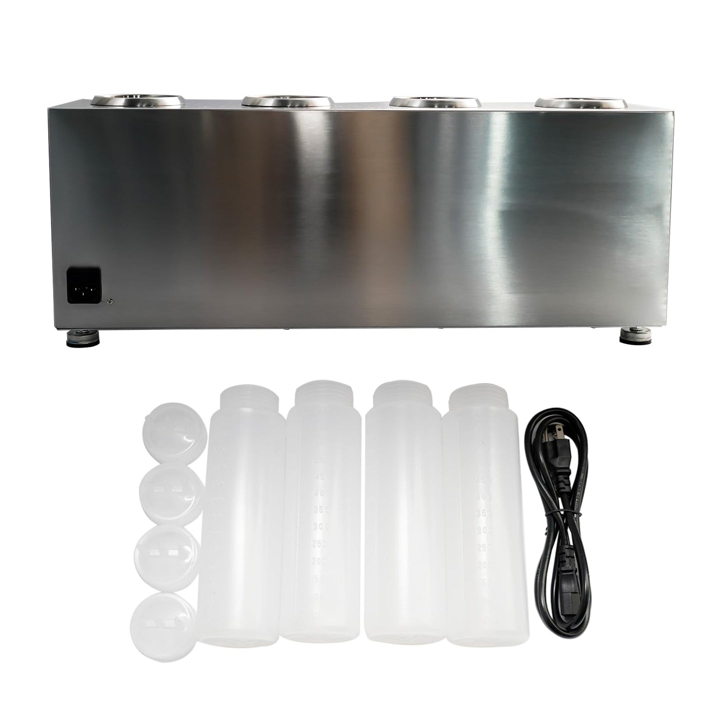 Commercial Electric Sauce Warmer Electric Cheese Sauce Warmer Hot Fudge Warmer Dispenser Cheese Dispenser Warmer with 4 Pump (4 Pump Head)