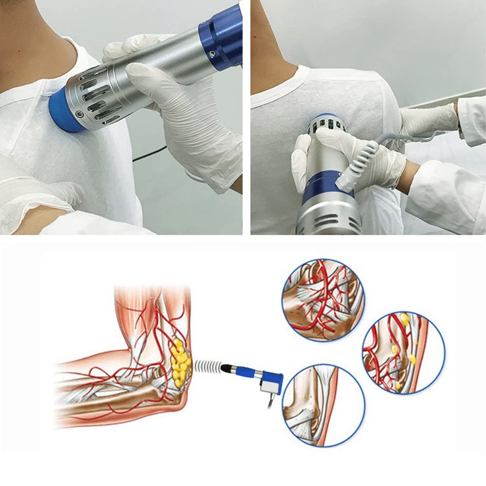 Shockwave Therapy Machine, Electromagnetic Extracorporeal Shock Wave Therapy Machine Touch Screen Pain Relief Body Massager Muscle Relax with 7 Massage Heads