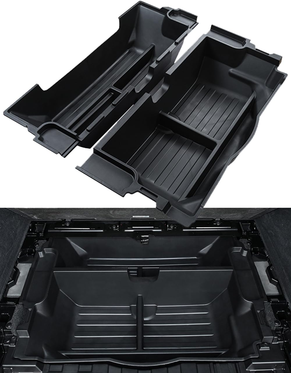 QXZcar Trunk Organizer compatible with BMW X5, Insert Cargo Bins Rear Hatch Storage Box fits X5 2019-2025