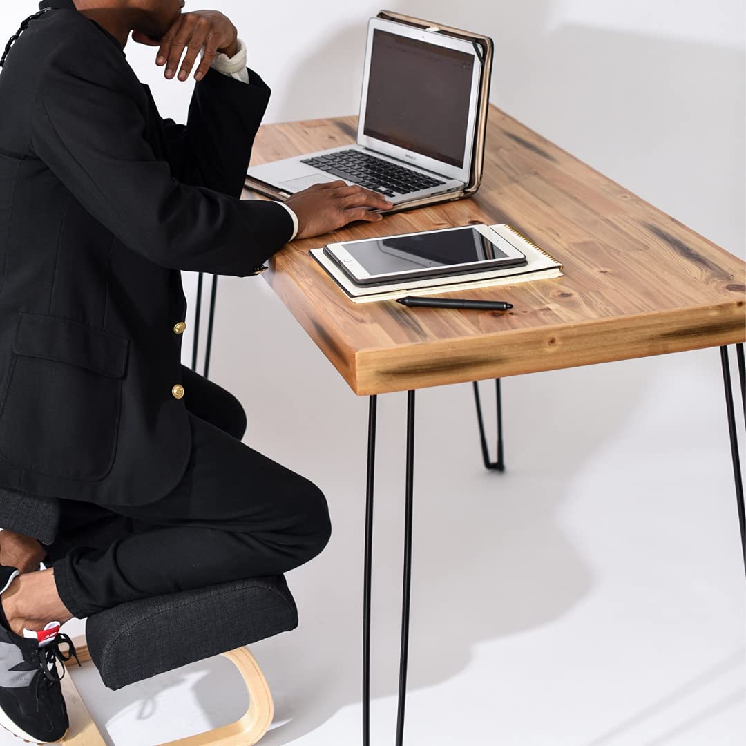 Sleekform Folding Wood Table Desk and Ergonomic Kneeling Chair