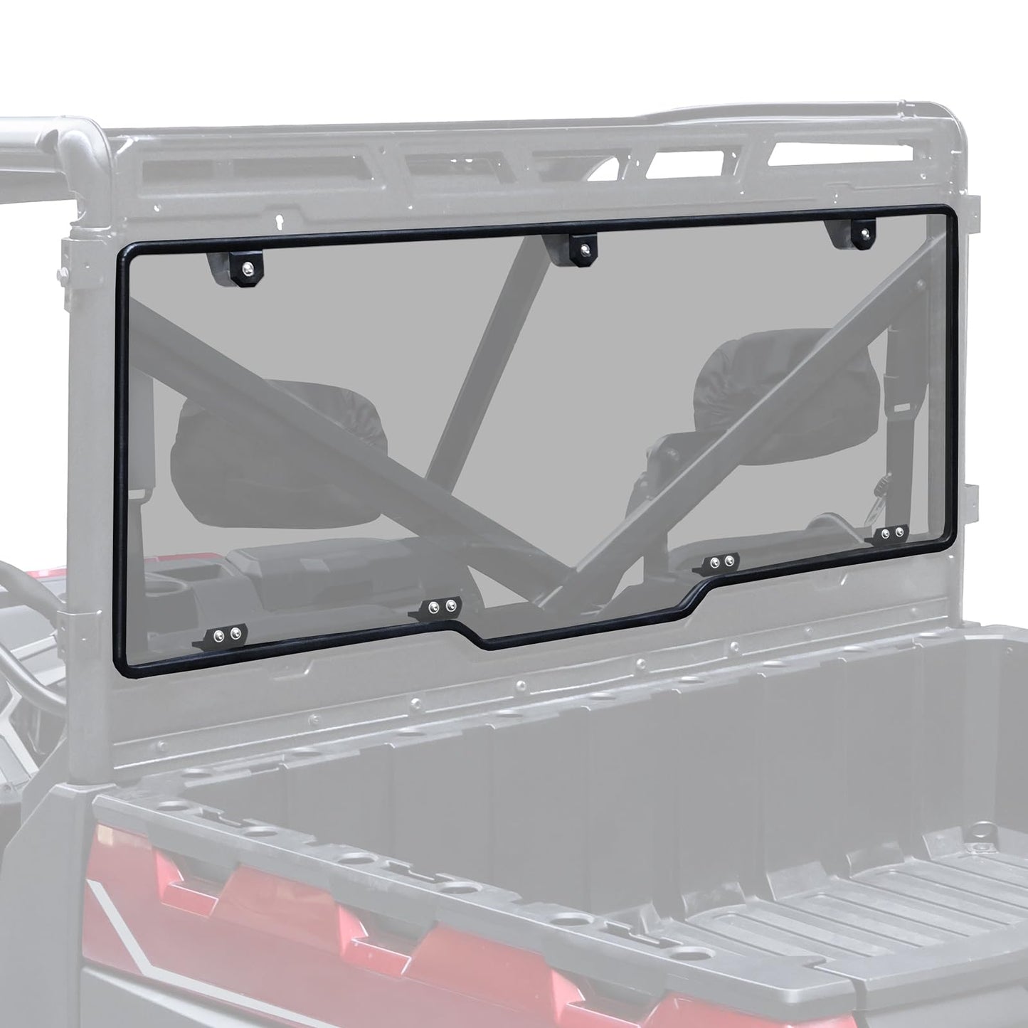 StarknightMT Ranger XP 1000 Rear Windshield, Smoke Tinted Ranger 1000 Back Window Rear Windscreen Compatible with Polaris Ranger XP 1000/Crew 2017-2026, Ranger 1000/Crew 2020-2026
