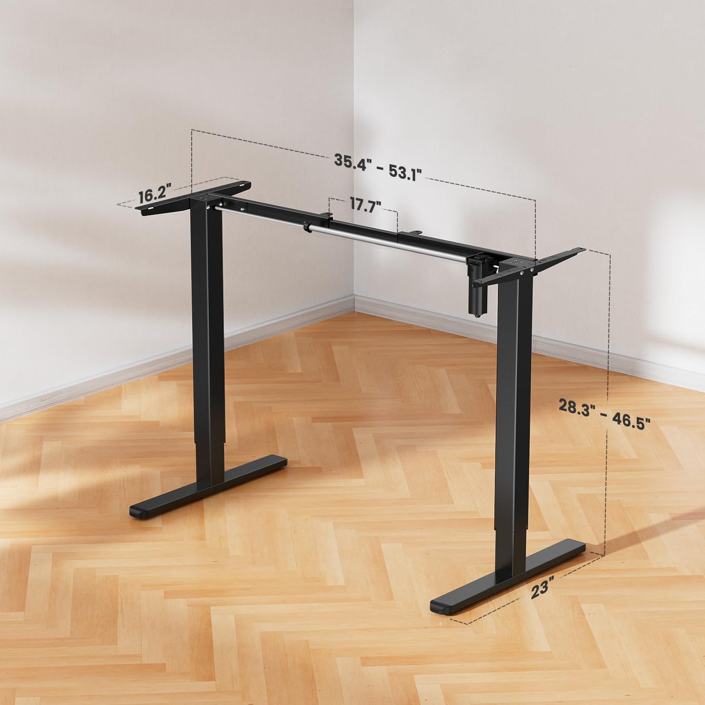 ErGear Electric Stand up Desk Frame,4 Memory Height Settings Height Adjustable Table Legs, Sit Stand Desk Frame Up to 47.2" , Ergonomic Standing Desk Base Workstation, Black Frame Only