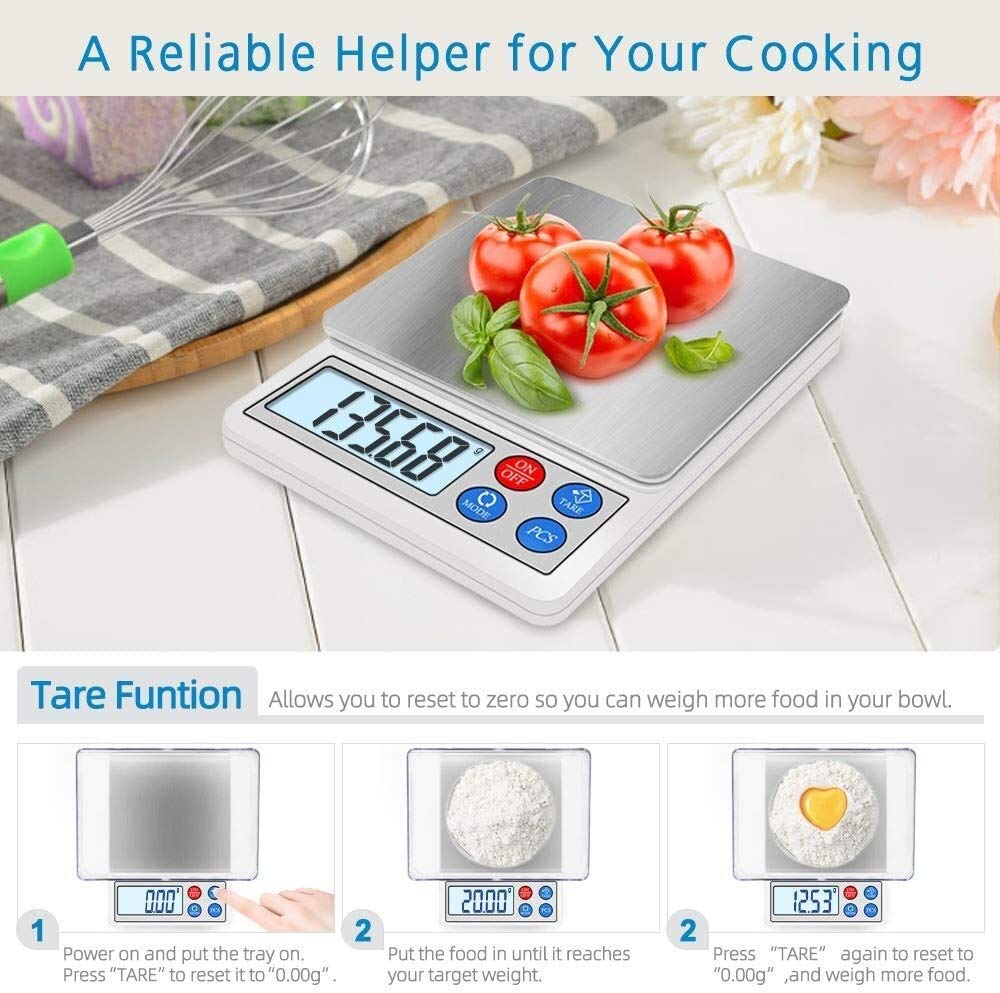 Digital Kitchen Pocket Scale Elegant Slim Design for Easy Storage Electronic Cooking Scale for Home/Kitchen 600G/0.01G Tare and Pcs Function