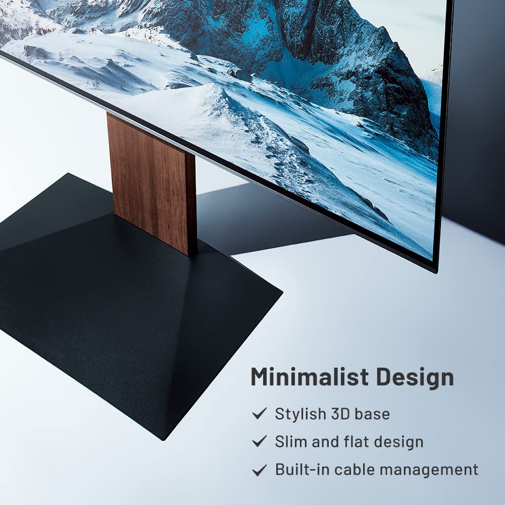 WALL V3 High Type, Sleek Ultra-Thin Free-Standing TV Stand for 32–80" TVs, White Oak, Space-Saving Design, for Living Room and Bedroom, Adjustable Mount, No Drill Setup, Japan-Engineered