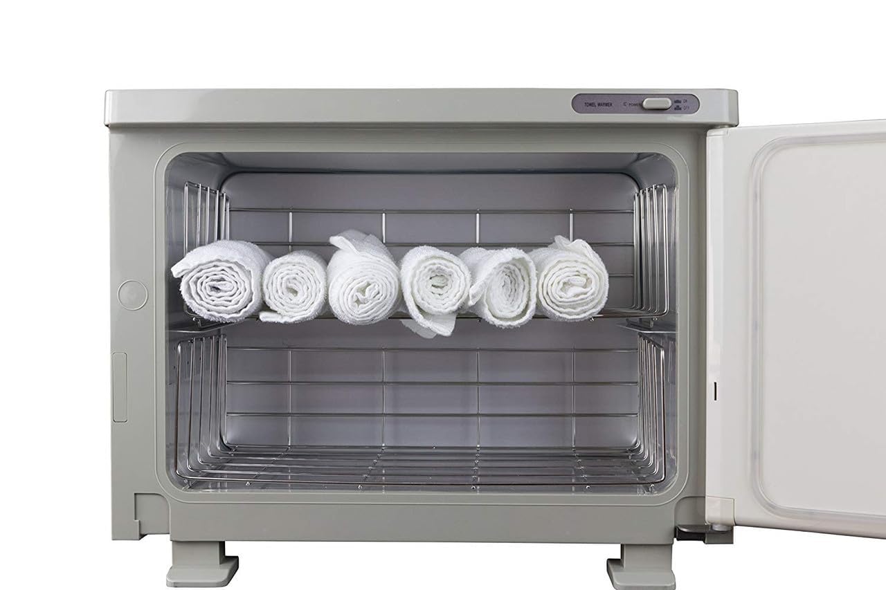 Spa Luxe - Hot Towel Warmer Cabinet - Professional Esthetician Spa and Facial Steamer for Salon Equipment and Barber Shop - Towel Heating Machine - Freestanding, SL18 - Gray