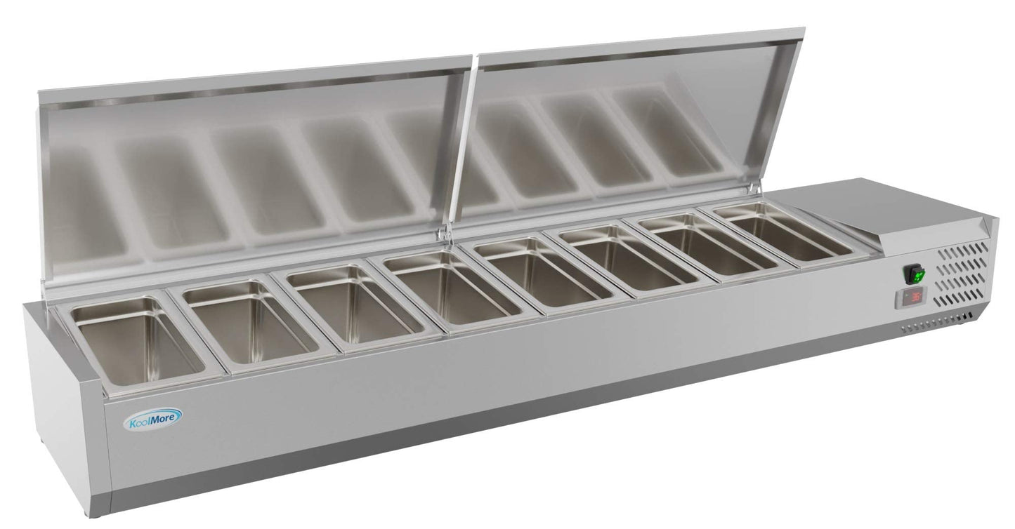 KoolMore SCDC-8P-SSL Commercial-Refrigerator, 71 Inch, Silver