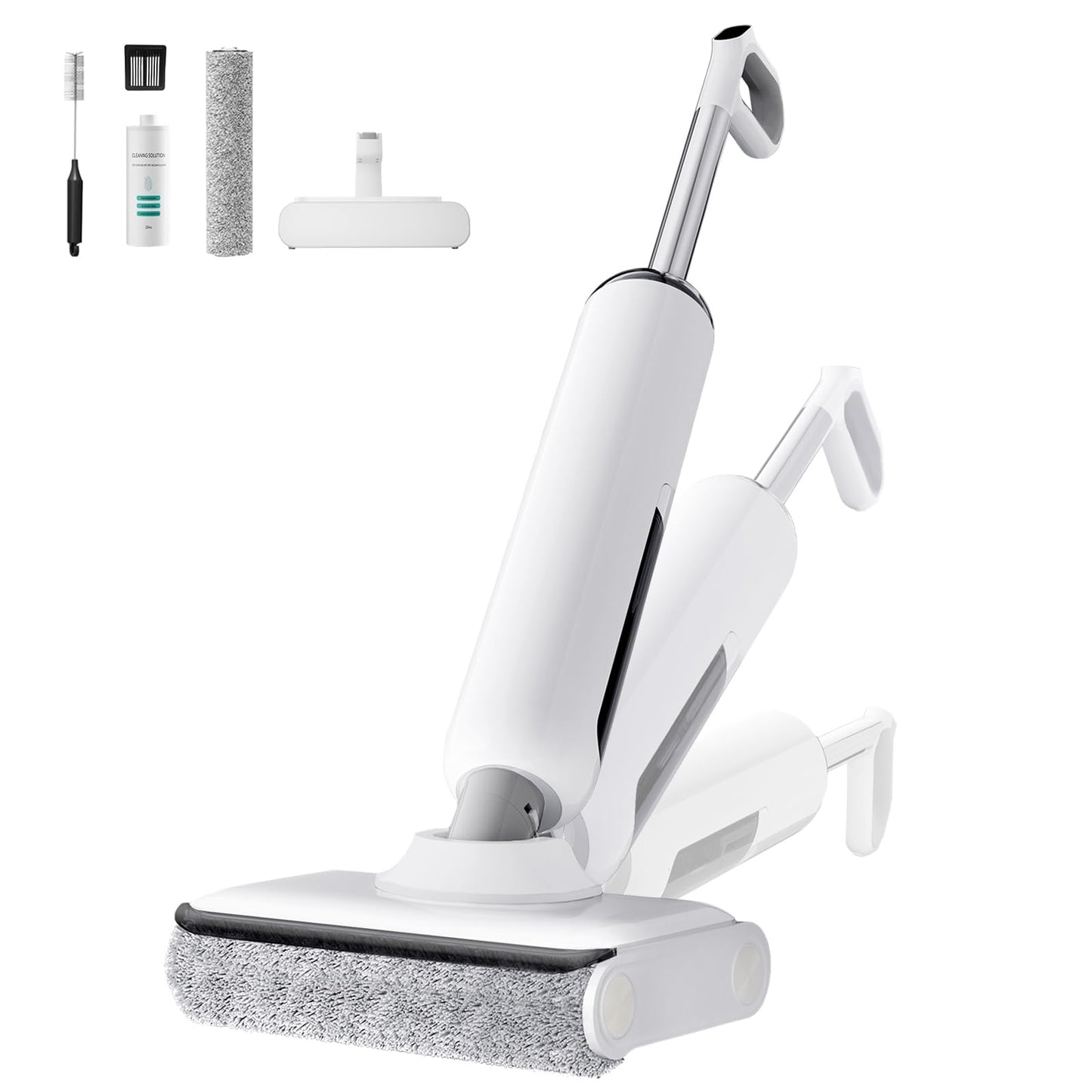 HABIUBIU Wet Dry Vacuum Cleaner, 180° Lay-Flat Cordless Vacuum Mop Combo with Edge Cleaning, All-in-One Floor Cleaner for Hard Floors, 45mins Runtime, Full-Path Self-Cleaning&185℉ Flashdry