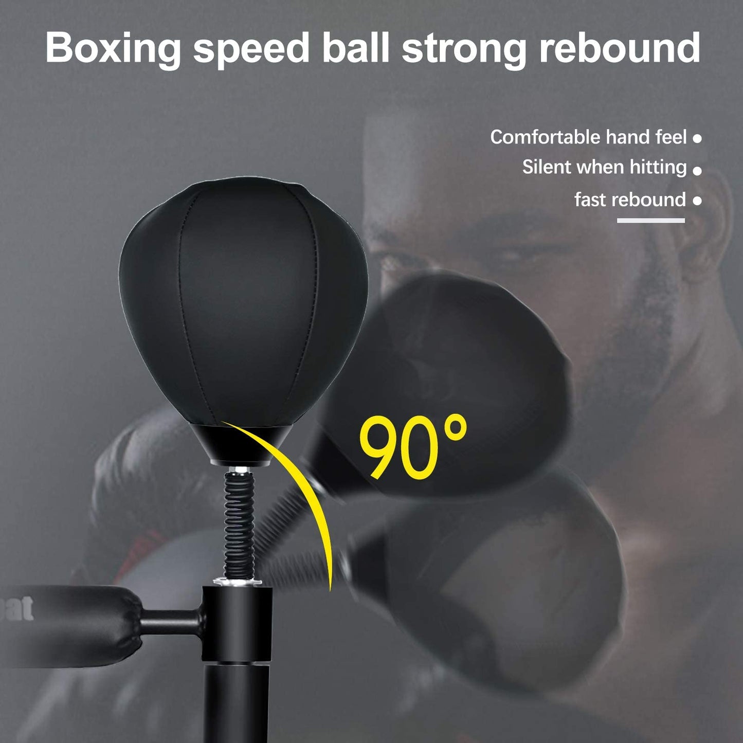 INNOLIFE Boxing Spinning Bar Heavy Duty Punching Speed Reflex Skills Training Free Standing Adjustable Height from 54"-75.5"