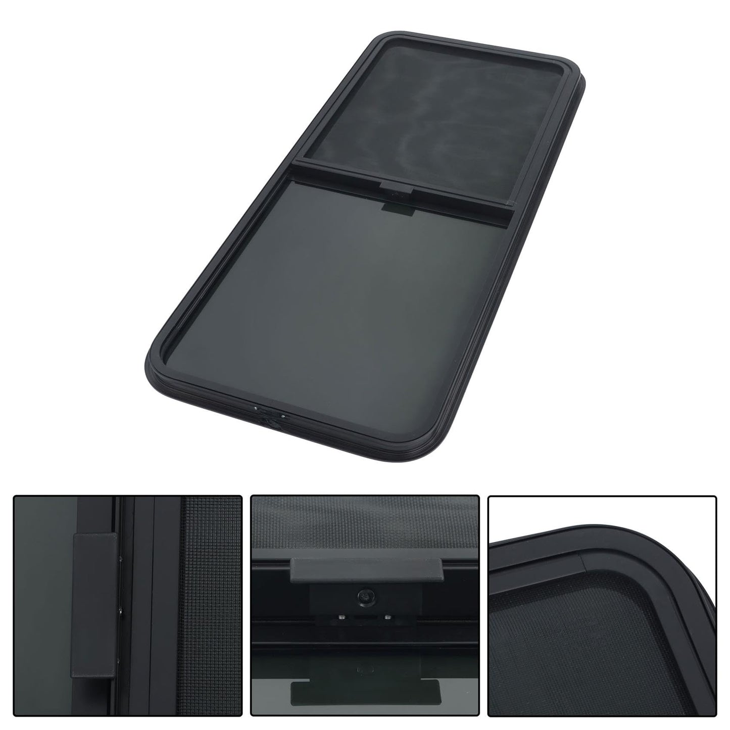 labwork 48inch W x 22inch H RV Horizontal Slide Window Suitable for Camper Cargo Trailer - Tempered Glass with Screen DOT Certified