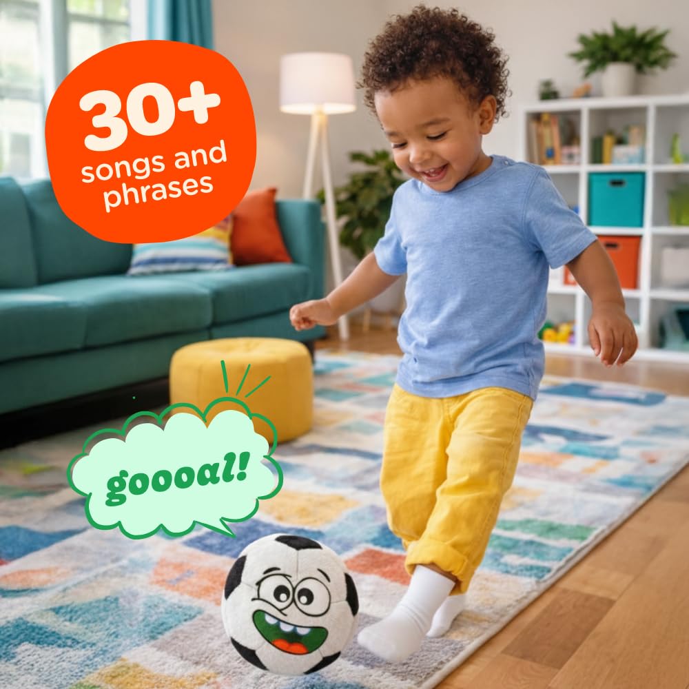 Move2Play, Hilariously Interactive Toy with Music & Sound Effects for Boy & Girl | Ball for Toddler & Baby | 6, 12, 18+ Months | 1, 2, 3+ Year Old (Soccer Ball)