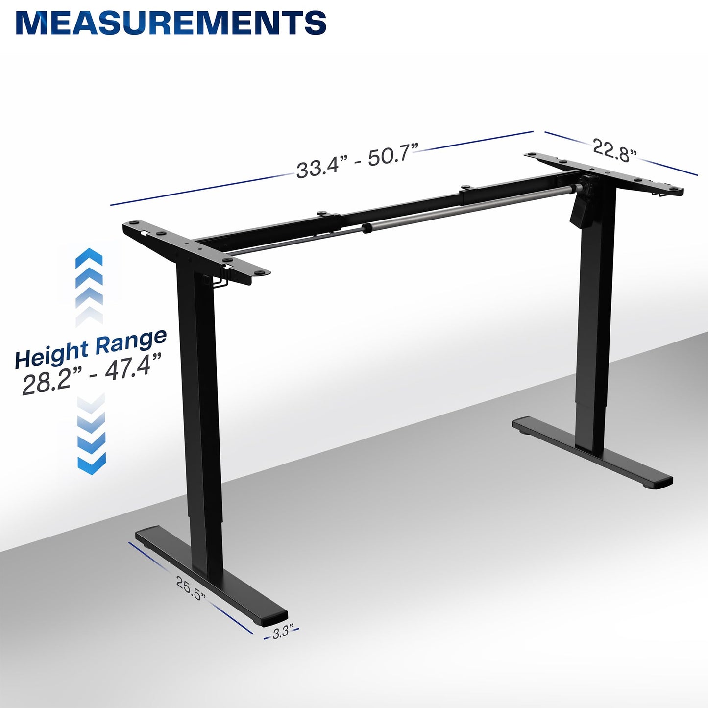 VIVO Electric Stand Up Desk Frame Workstation, Frame Only with 220 lbs Capacity, Brushless Motor Standing Height Adjustable Legs with Memory Controller, Black, DESK-V100EBY