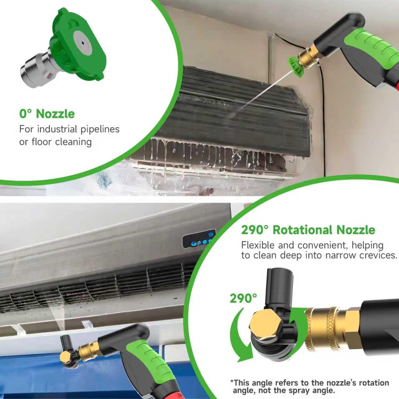 WIPCOOL Portable HVAC Cordless Coil Cleaning Machine, 18V Lithium-Ion 80W Electric Pressure Washer Jet Cleaner, Flow Rate 4L/min 44-73/102-145 psi Dual Pressure