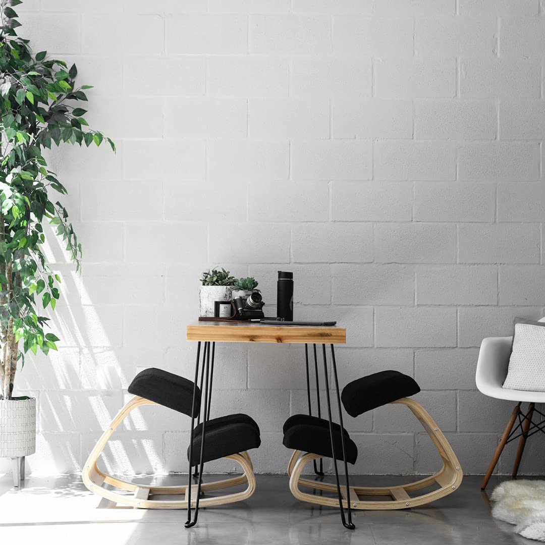 Sleekform Folding Wood Table Desk and Ergonomic Kneeling Chair
