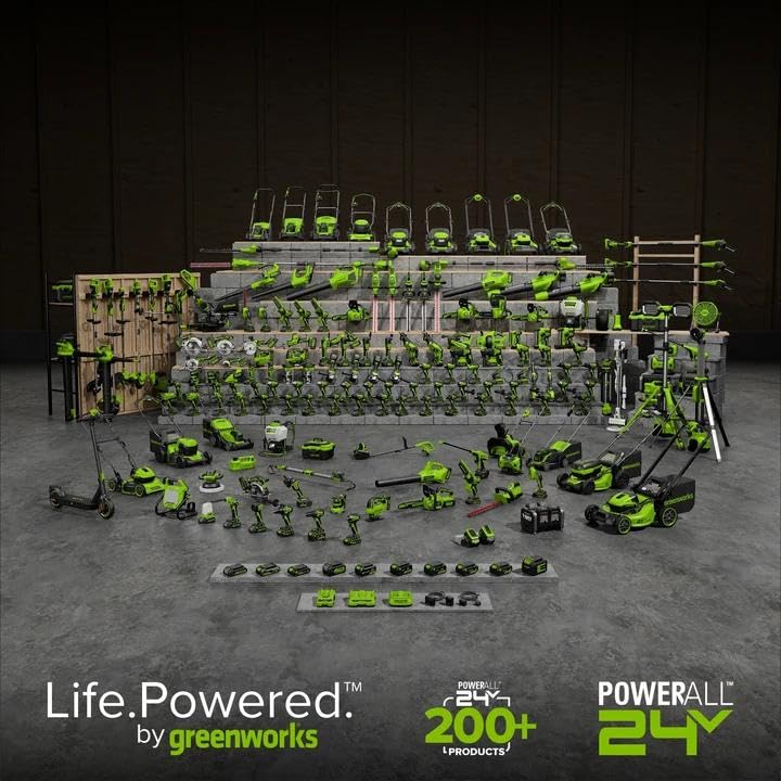 Greenworks 48V (24V x 2) 21" Brushless Self-Propelled Mower+12" String Trimmer+320CFM Blower,(2) 5.0Ah Batteries and 4A Dual Port Charger