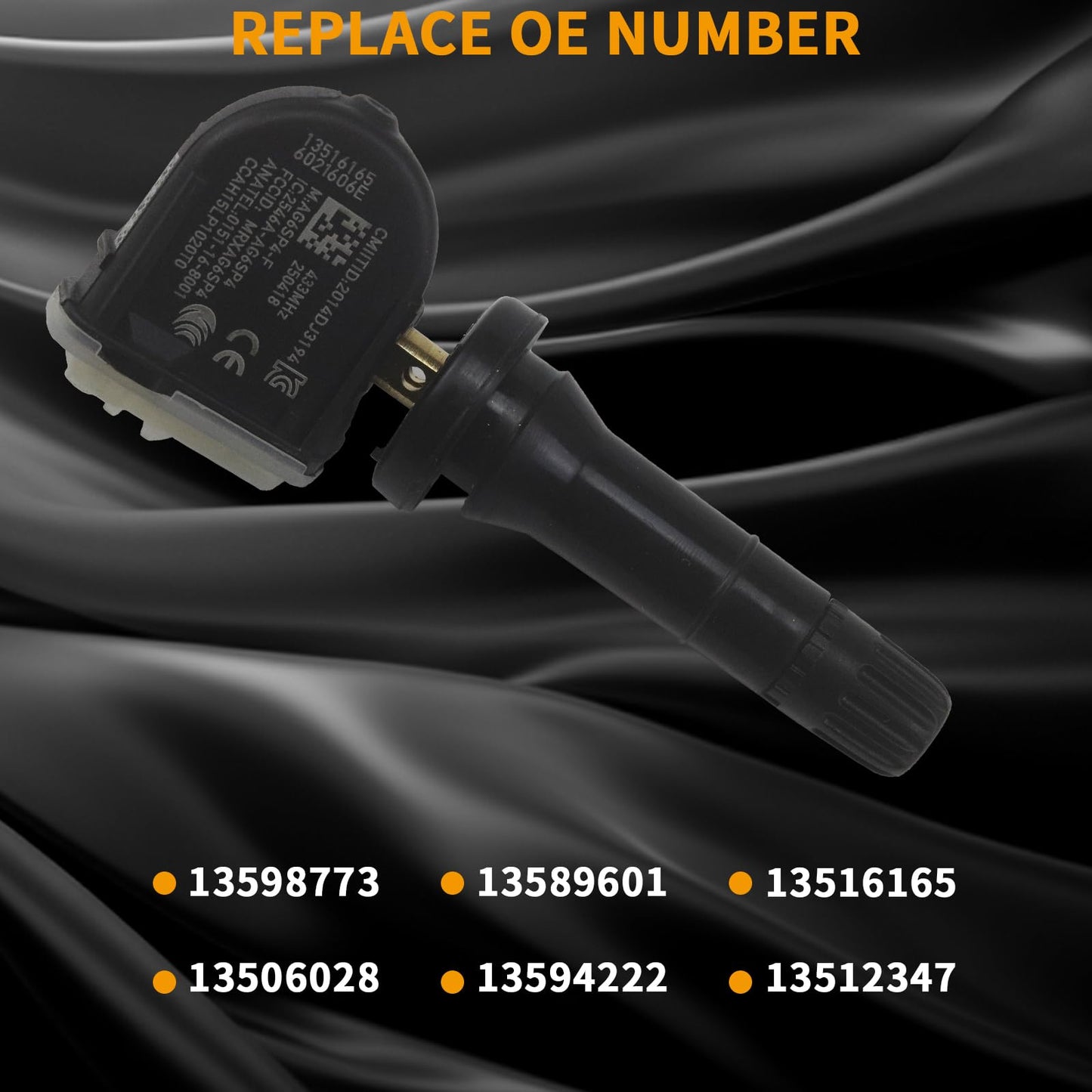 JUEDIMA TPMS Sensor, 433MHz Tire Pressure Monitor Sensor Compatible with Malibu, Silverado, Impala, Lacrosse, CT6, XT5, Acadia & Sierra 2016-2023, Replace# 13598773 13516165, 4PCS Set
