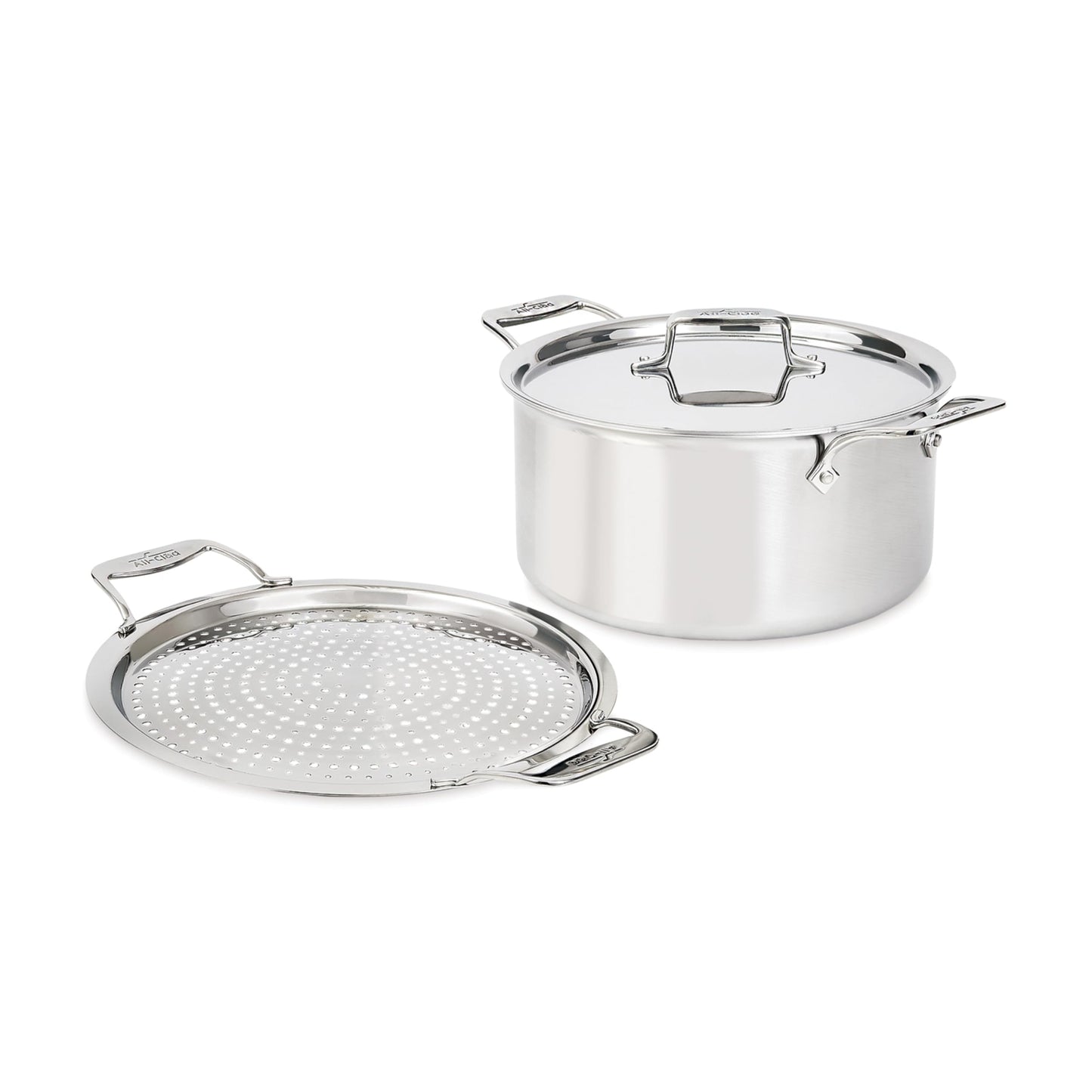 All-Clad D5® Stainless Steel Core 8 Quart Stockpot with Splatter Lid - Made in the USA - The Upgrade for Supremely Even Heat- Oven Safe & Induction Compatible Cookware