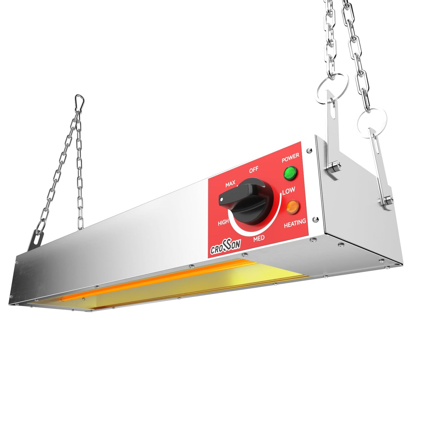 CROSSON Electric Food Heat Lamp 24 Inch Commercial Food Warmer Strip Heater with German EGO Thermostat,Dual Installation Options for Buffets & Parties,500W