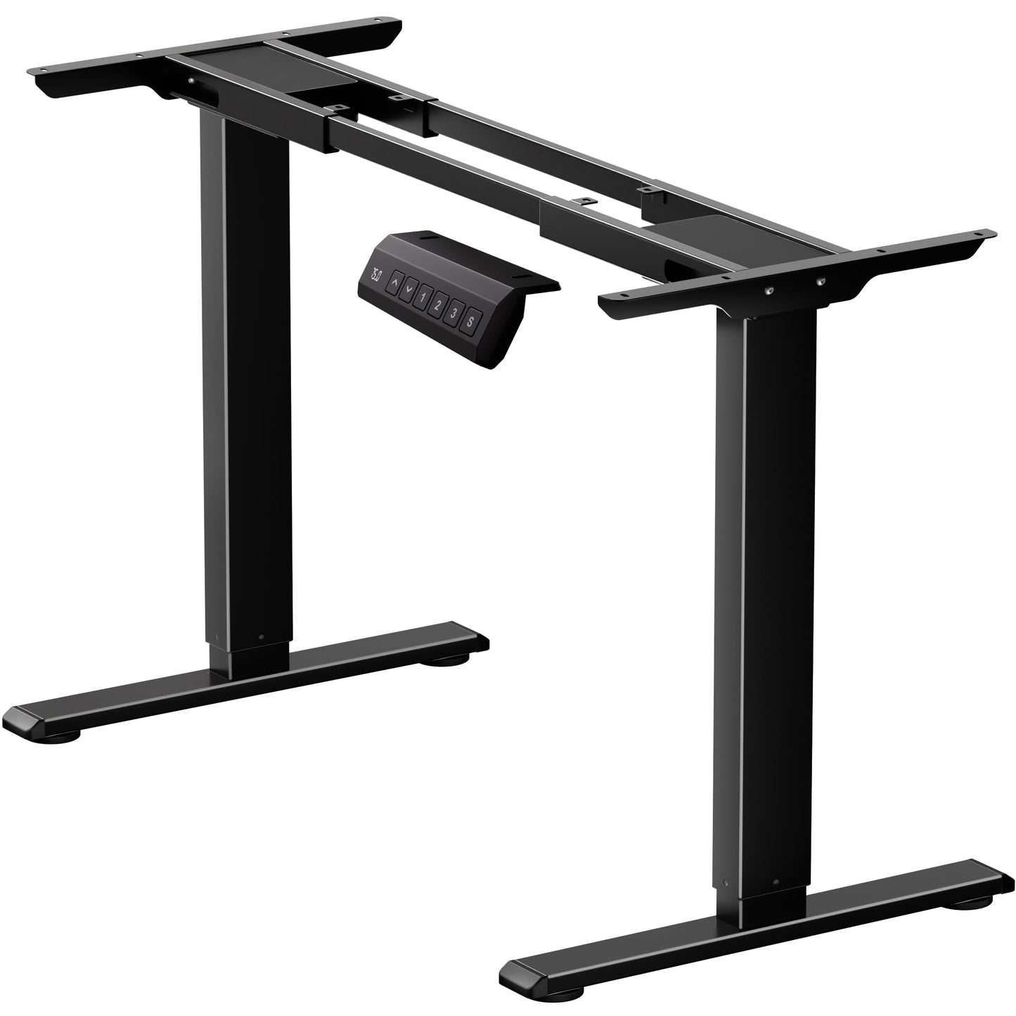 NICECOZY Dual Motor Electric Standing Desk Frame, Height Adjustable Table Legs for Max 44″ x 70.8″ Desktop with 330lbs Capacity, Ergonomic Sit Stand Up Desk Base for Home Office, Black Frame Only