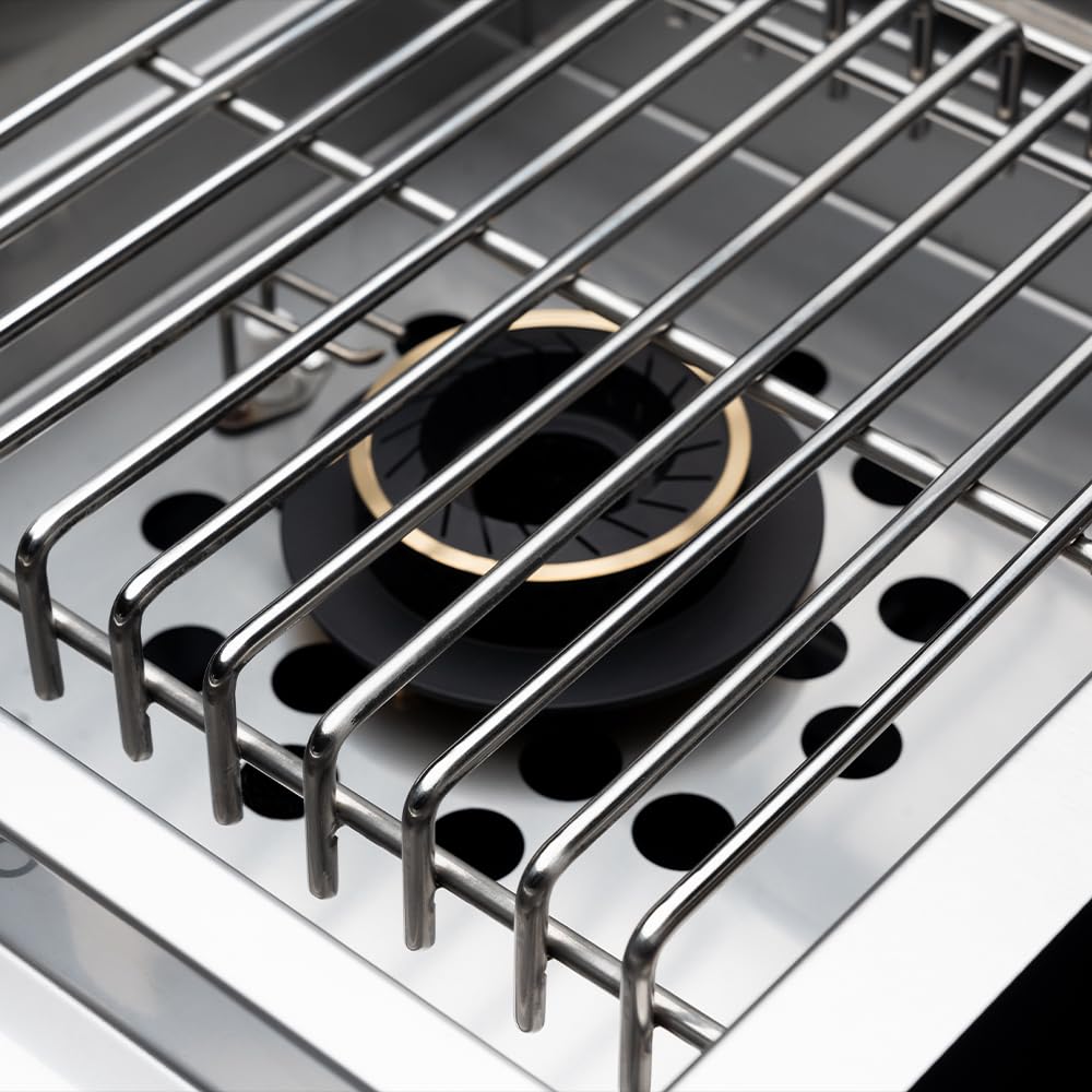 Spire Stainless Steel Built-in Side Burner with Lid, 12000BTUs, Outdoor Propane Grill & Cooking, Convertible to Natural Gas, Perfect for Custom Kitchen Islands, 760-0023B