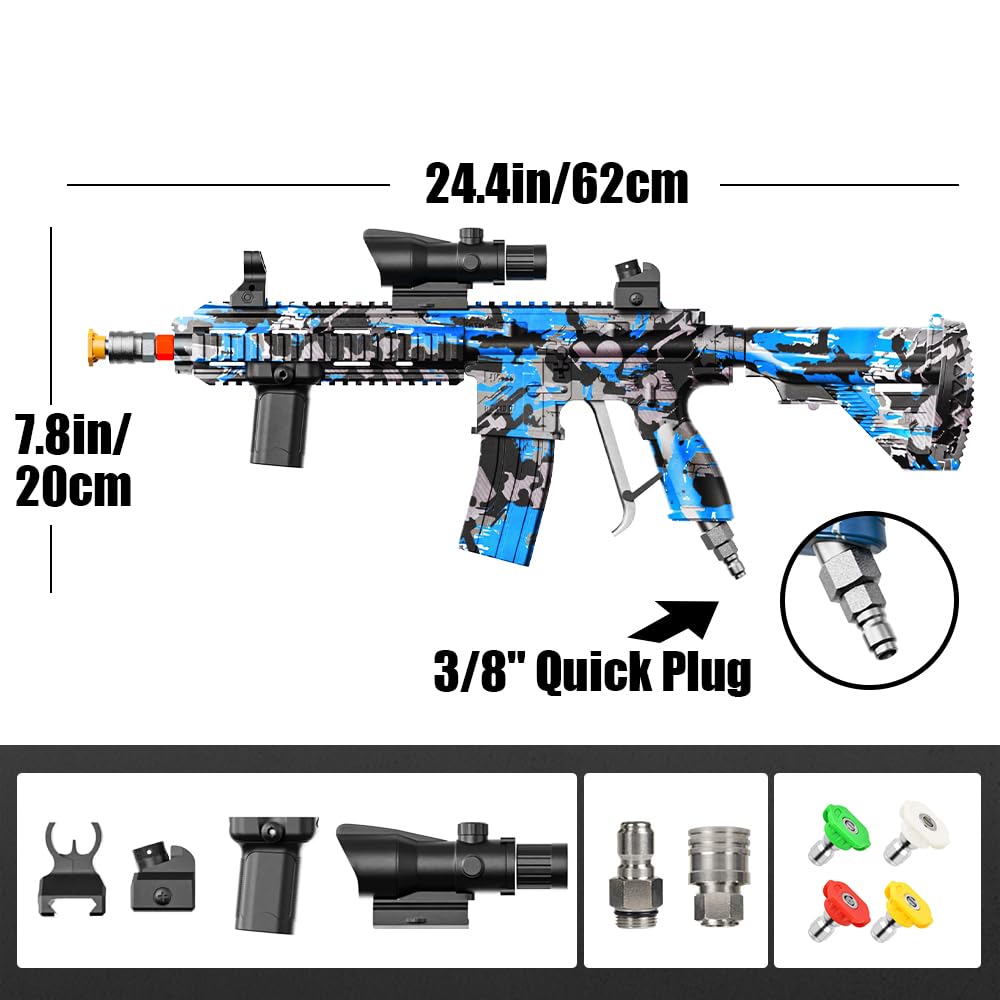 Pressure Washer Gun with Swivel – 3600 PSI High Pressure Spray Gun with 3/8" Quick Connect Plug – Foam Cannon Compatible Power Washer Handle for Car, Home & Outdoor Cleaning (Black)