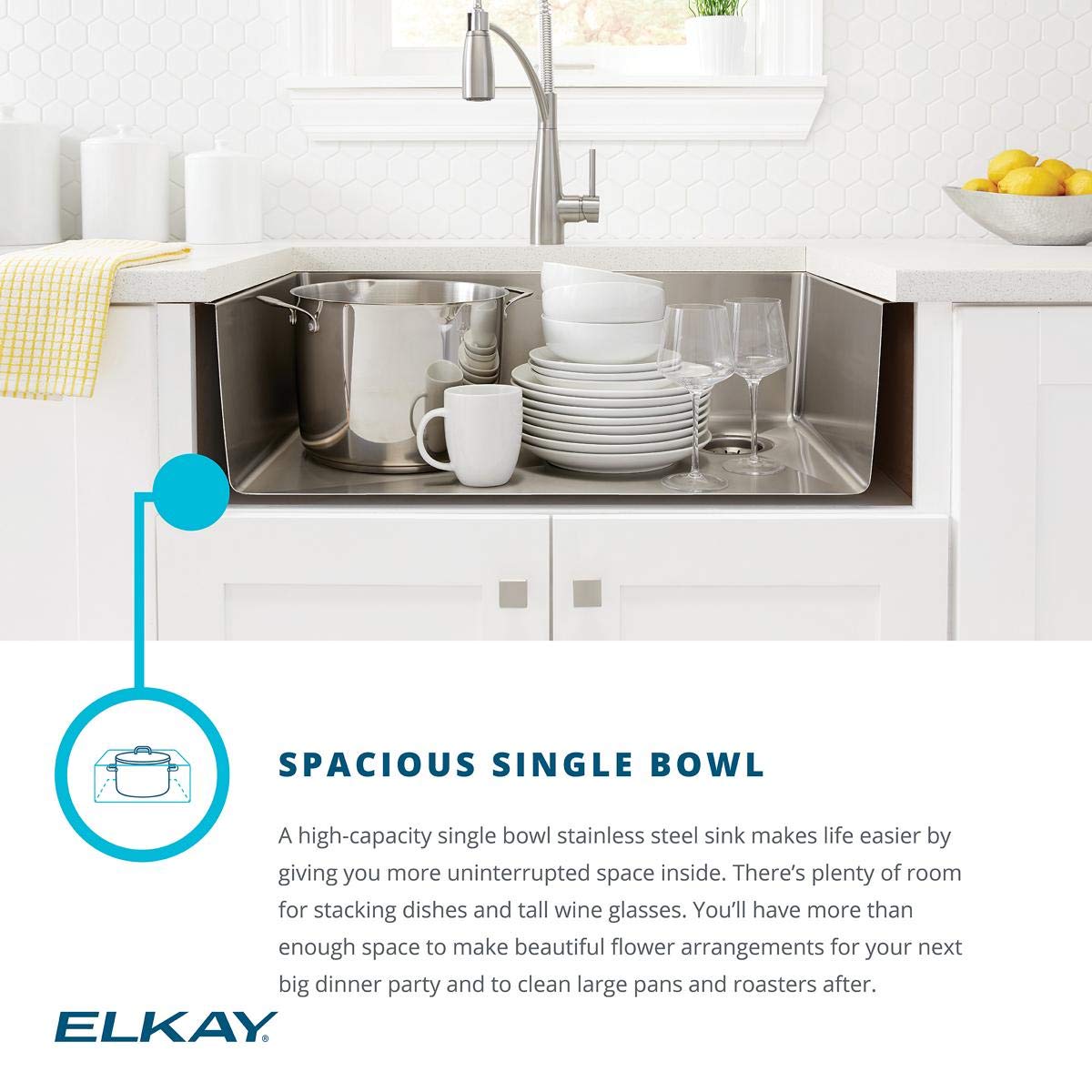 Elkay Crosstown 16 Gauge Stainless Steel 32-1/2" x 18" x 10" Single Bowl Undermount Sink Kit