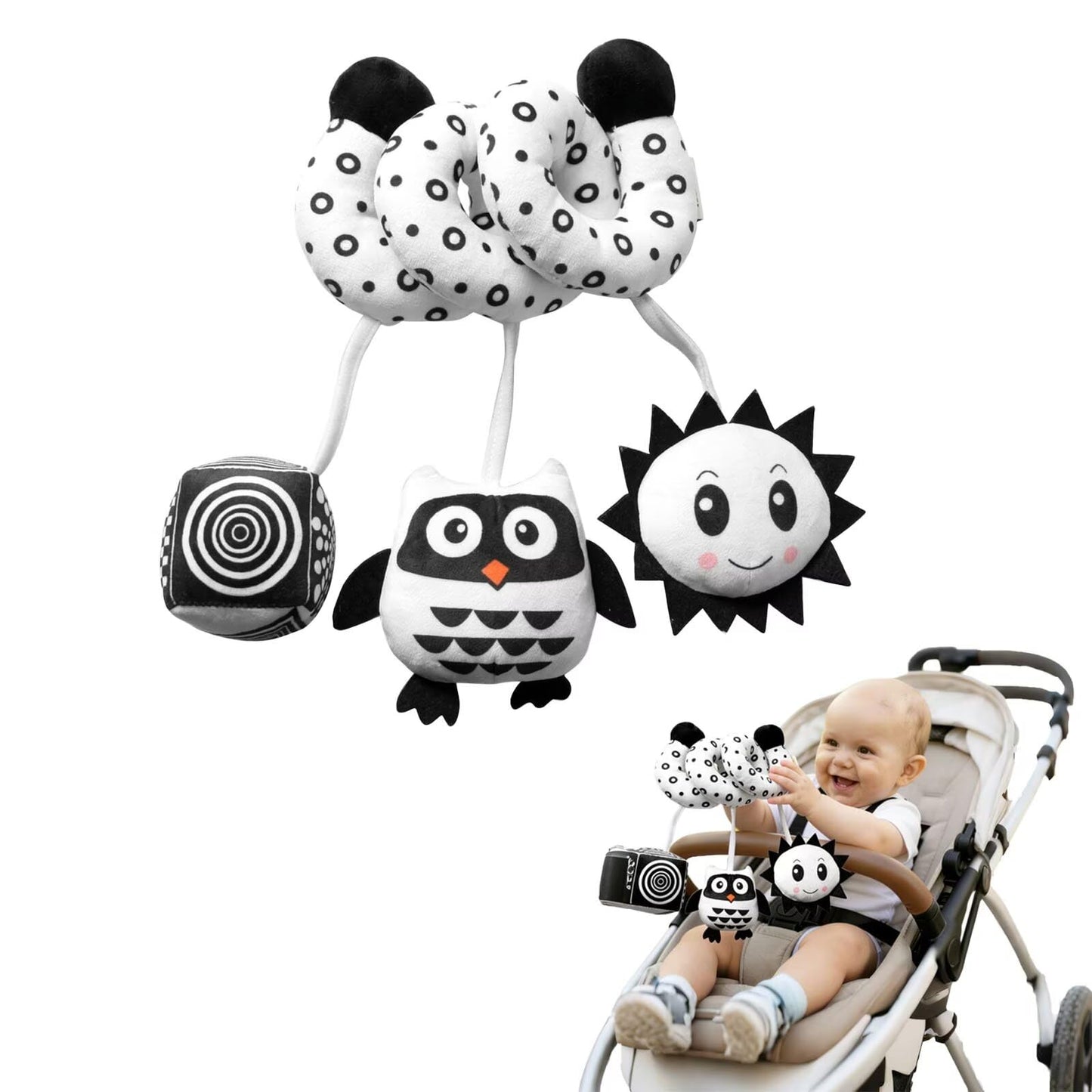 Yiklucg Multi-Use Baby Spiral Activity Toy – Spiral carseat Toy for Car Seat, Stroller,Play Gym, Keeps Baby Quiet, Easy Travel Solution