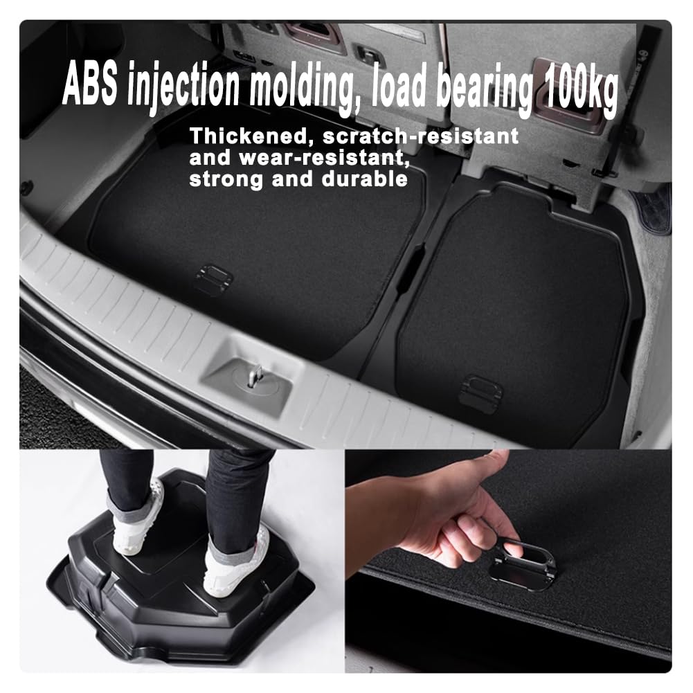 yboueo For 2024 Kia Carnival Trunk storage box，for Kia Carnival 2022 2023 2024 Trunk Cargo Organizer Insert Rear Storage -Portable with Lid storage Tray，New Kia Carnival Trunk Small Items Organizer
