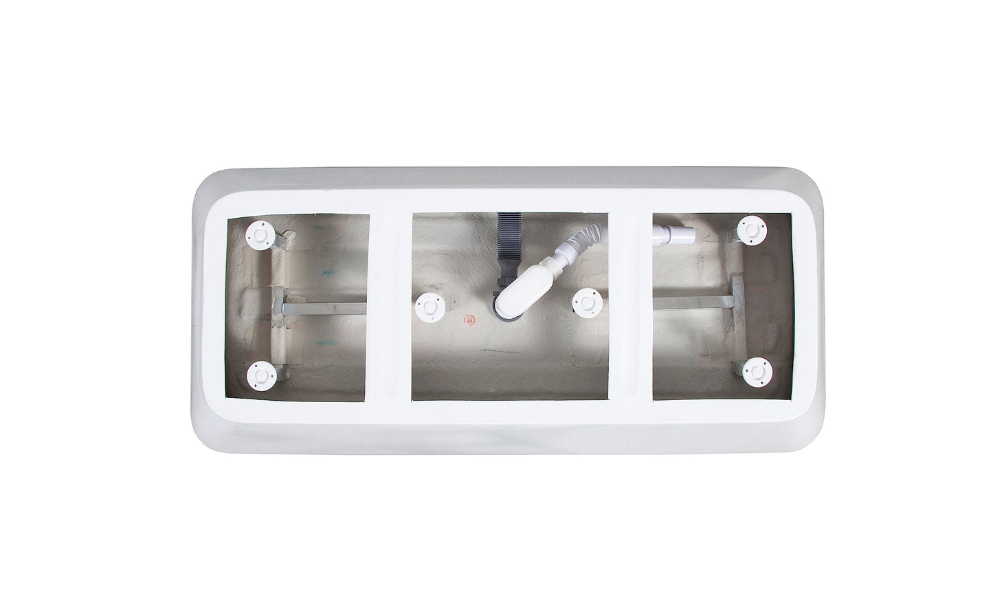 66 Inch Freestanding Bathtub, Modern Soaking Bathtub, Freestanding Rectangular Tub with Non-Slip Base and Easy Drain, Deep Design for Adults, Ideal for Bathroom Relaxation, Chrome Drain, White