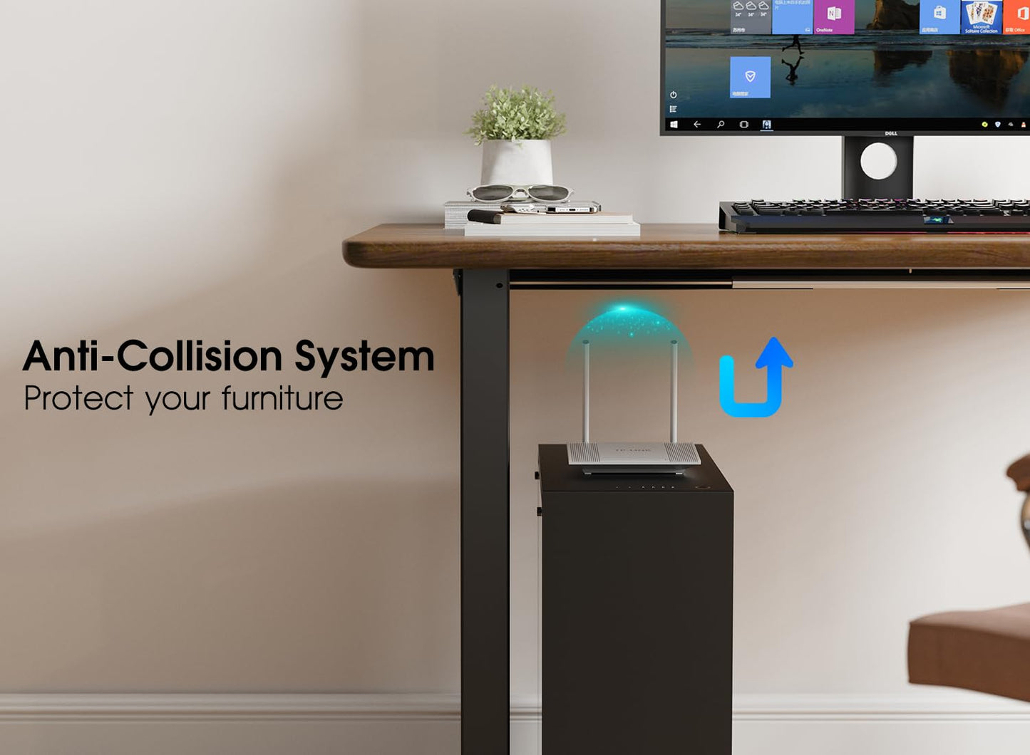 Xyndyx 330 lbs Capacity Dual Motor Electric Standing Desk Frame, Height Adjustable Sit Stand up Desk Legs Base Workstation, Anti-Collision Function, 2 Hooks, Black Frame Only