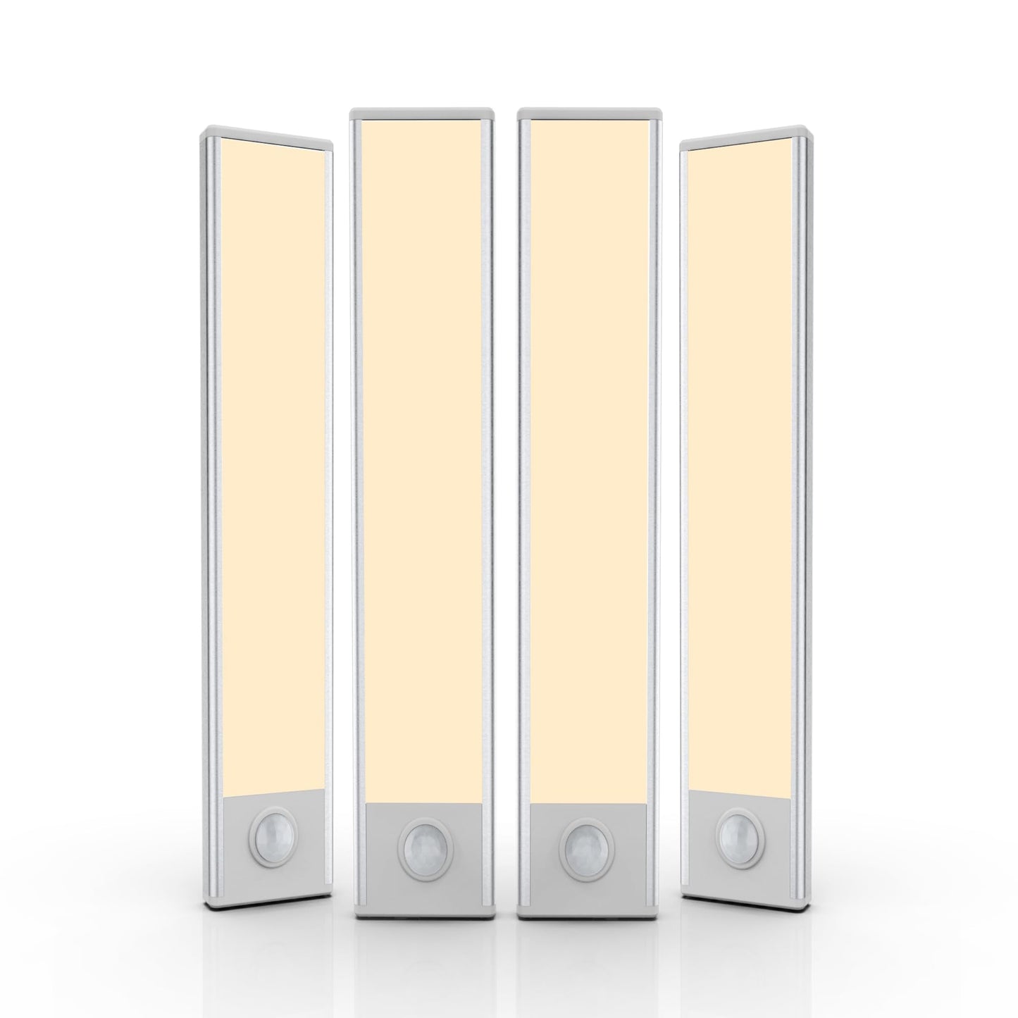Under Cabinet Lighting, 4 Pack Motion Sensor Light Indoor, Wireless USB Rechargeable Magnetic Closet Lights, 32 LED Under Counter Lights for Kitchen, Wardrobe, Hallway, Stairs, 8 inch White Light
