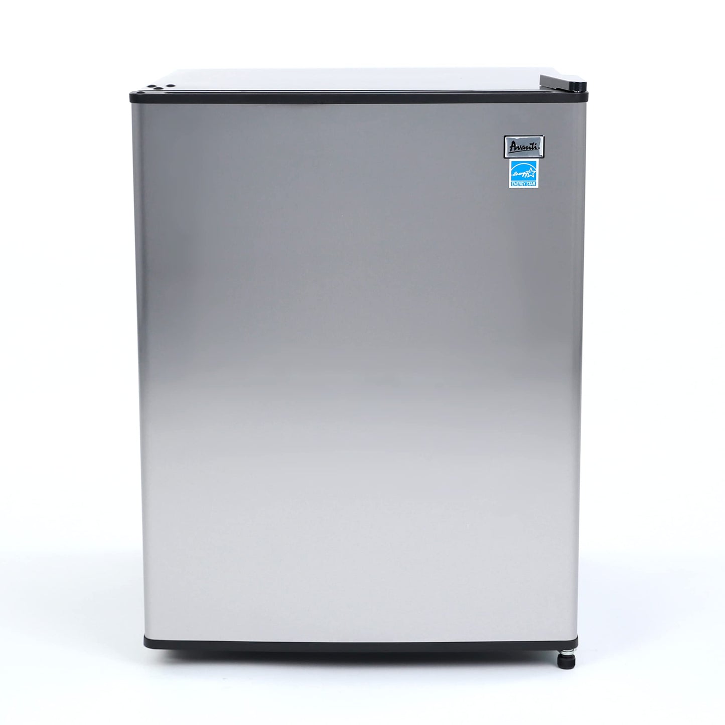 Avanti Mini Fridge Compact Refrigerator for Home Office or Dorm, Features Single Reversible Door Removable Shelves Automatic Defrost and Adjustable Temperature Control, 2.4-Cu.Ft, Stainless Steel