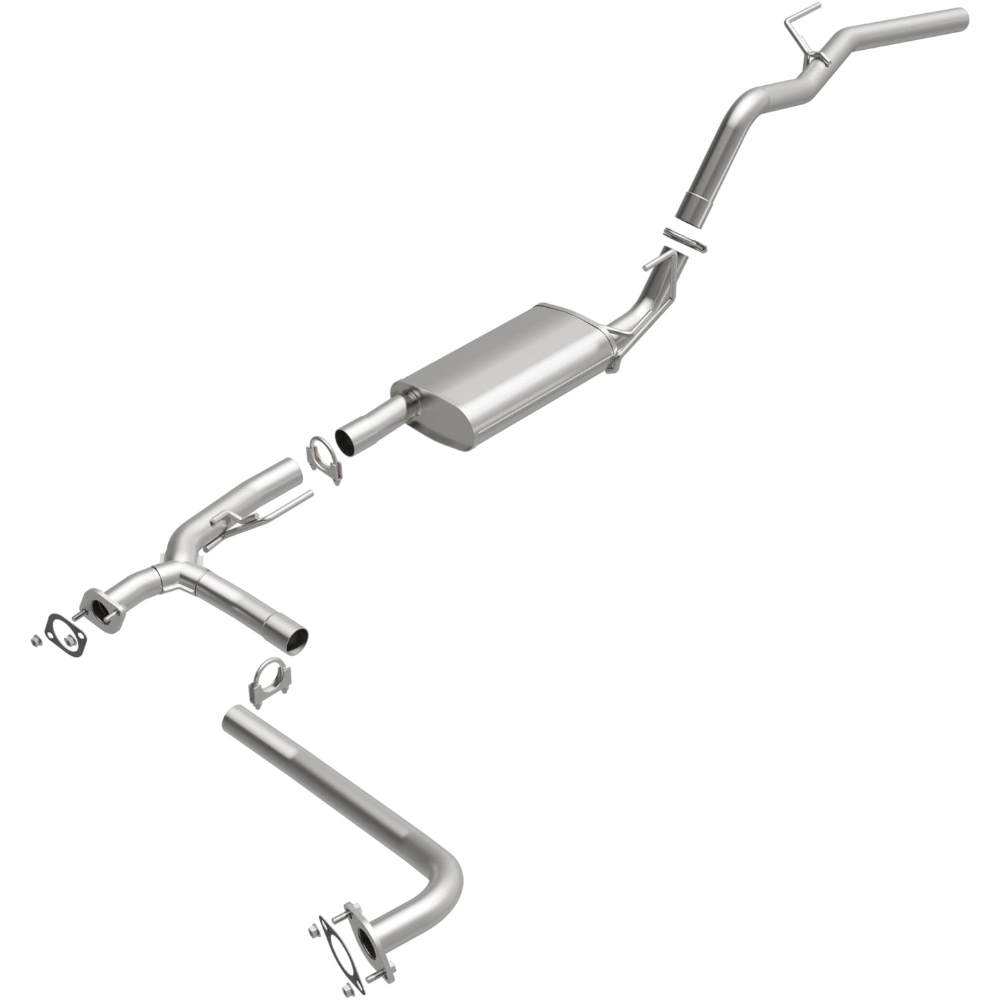 BRExhaust Replacement Exhaust System Kit 106-0065: Compatible with 2005-2014 Nissan Xterra 4.0L