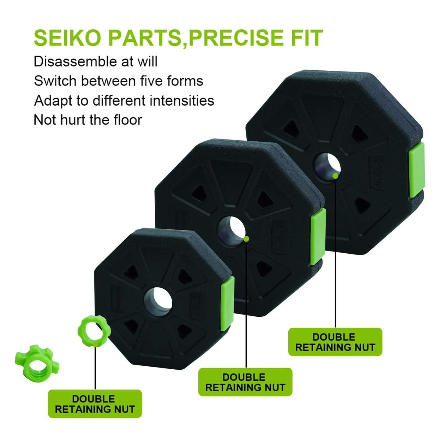 Adjustable Dumbbell Set, Exercise & Fitness Dumbbells, Adjustable Dumbbell Weights, Barbell Weight Set for Home Gym Exercise used as Dumbbells, Barbell or Kettlebells, Multiple Options